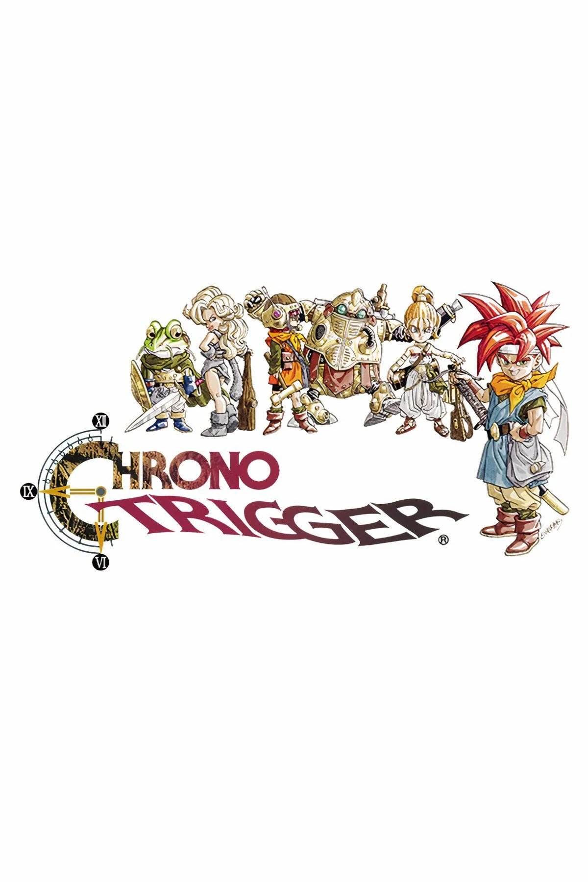 Các nhân vật chính của Chrono Trigger, nổi bật với thiết kế của Akira Toriyama trong bối cảnh du hành thời gian