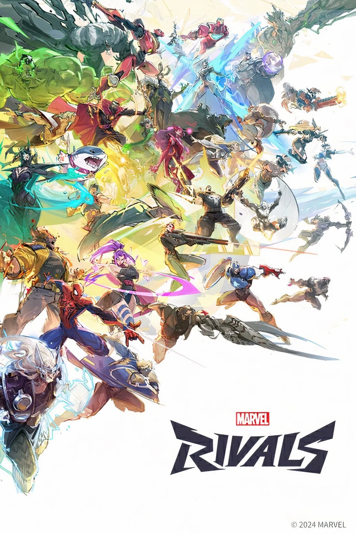 Các nhân vật Marvel Rivals trong một cảnh chiến đấu đồng đội