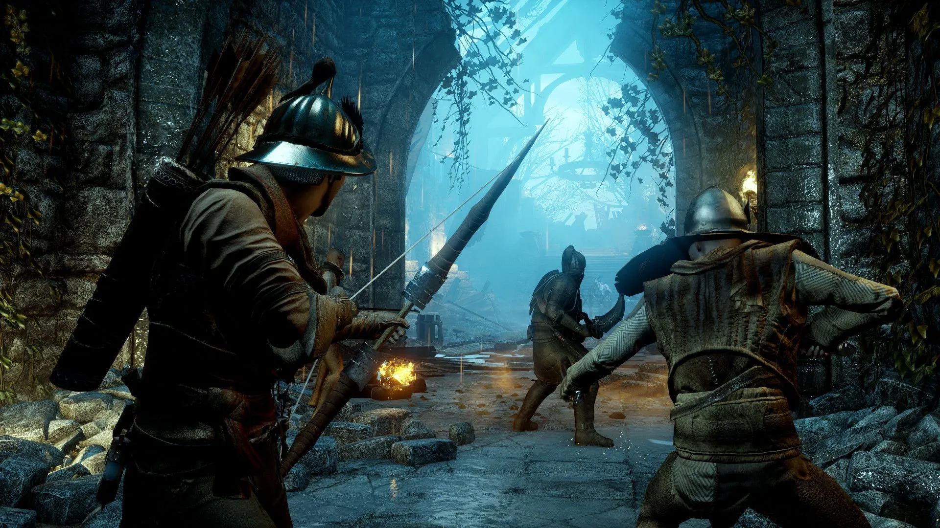 Các nhân vật trong Dragon Age: Inquisition chiến đấu chống lại quái vật