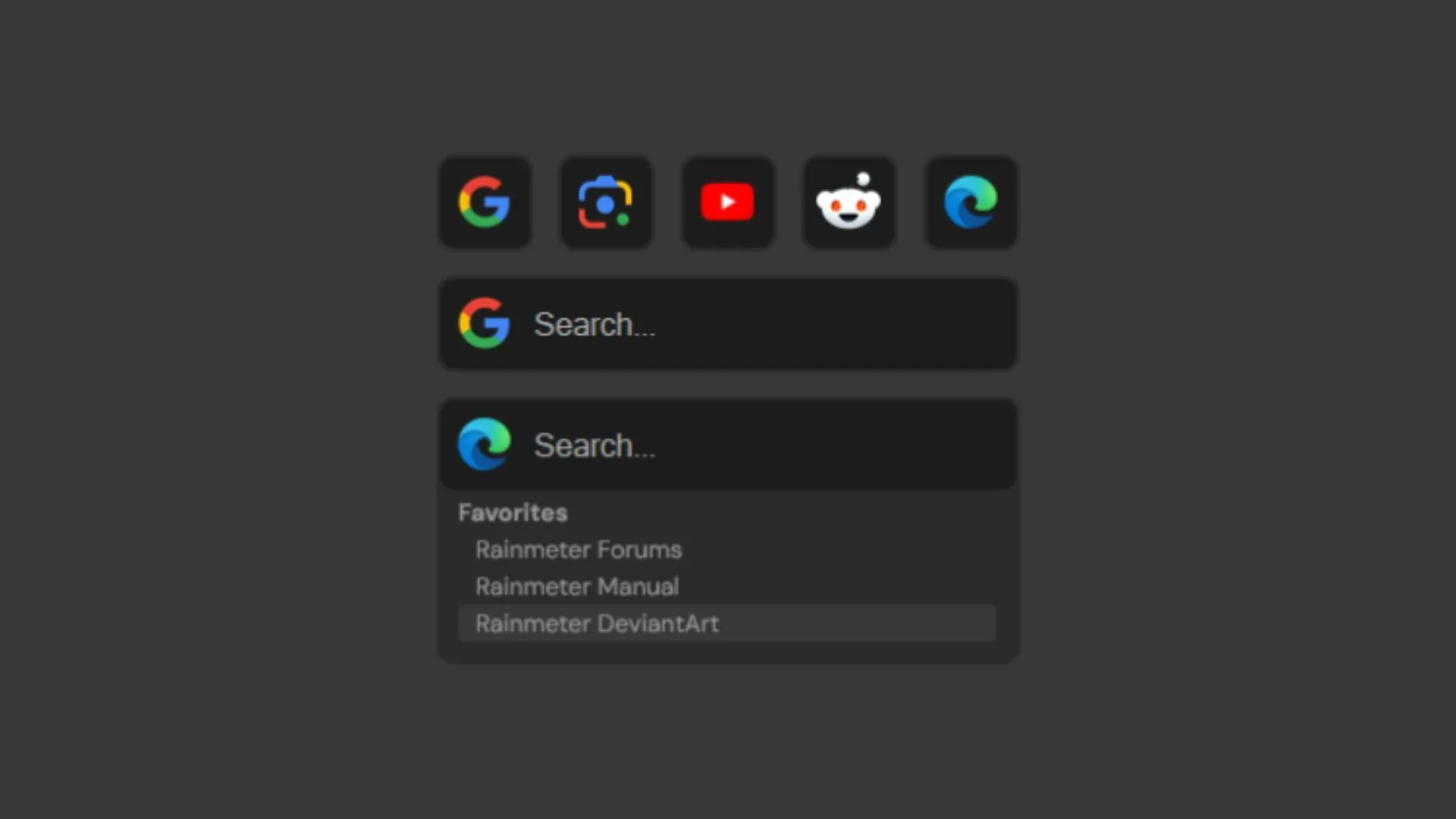Các thanh tìm kiếm đa năng tùy chỉnh của Rainmeter trên desktop Windows