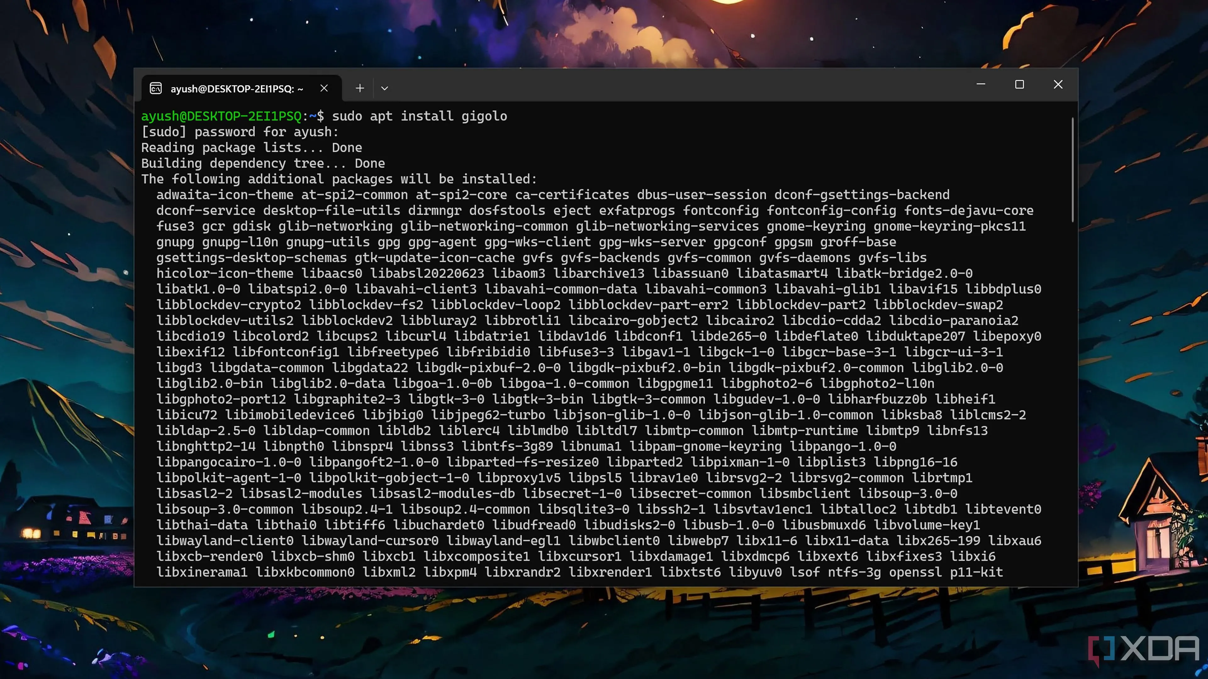 Cài đặt ứng dụng Gigolo bên trong môi trường WSL2 để phát triển các dự án Linux