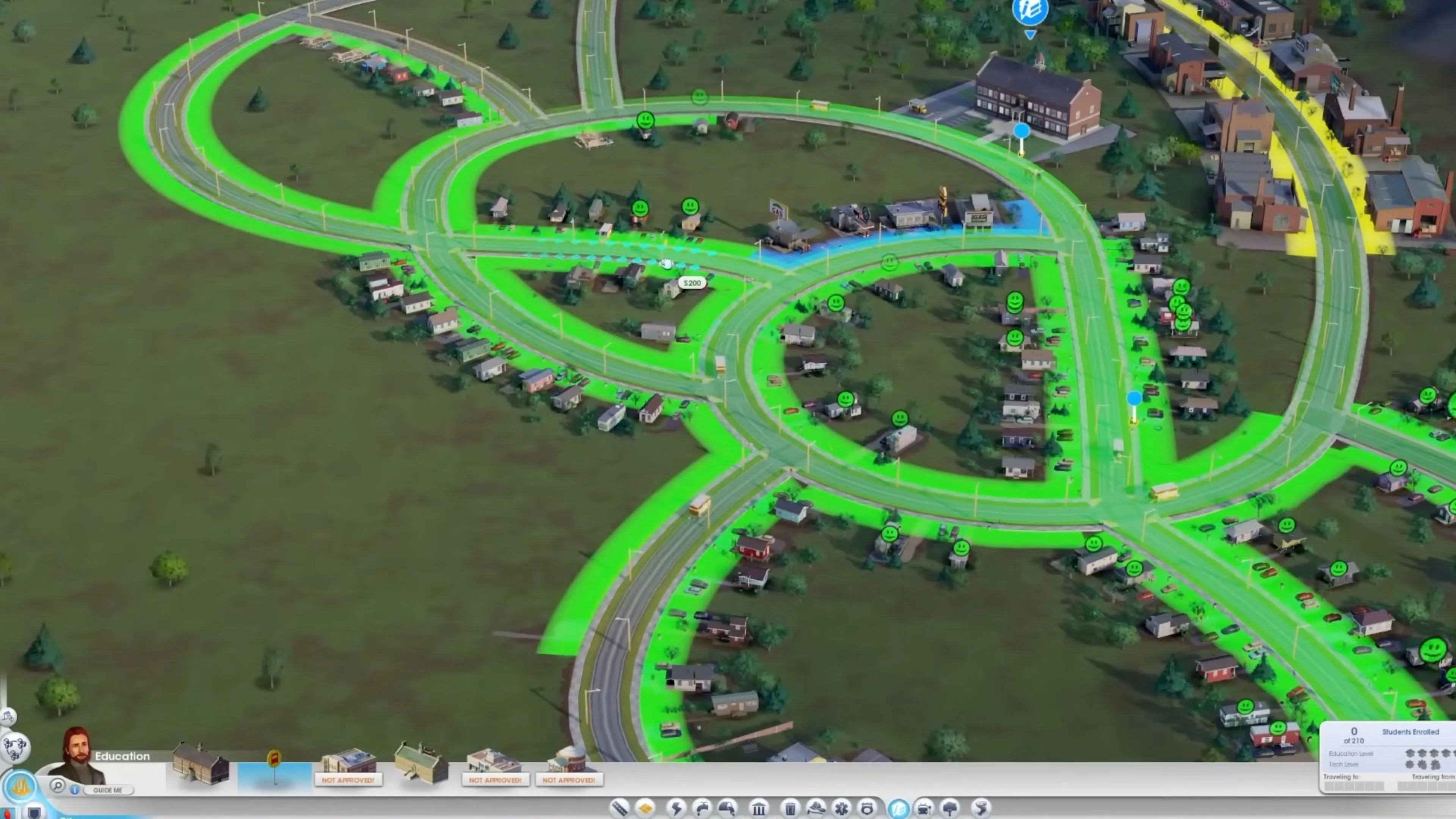 Cận cảnh chi tiết giao thông và các công trình trong SimCity (2013), minh họa quy mô của thành phố
