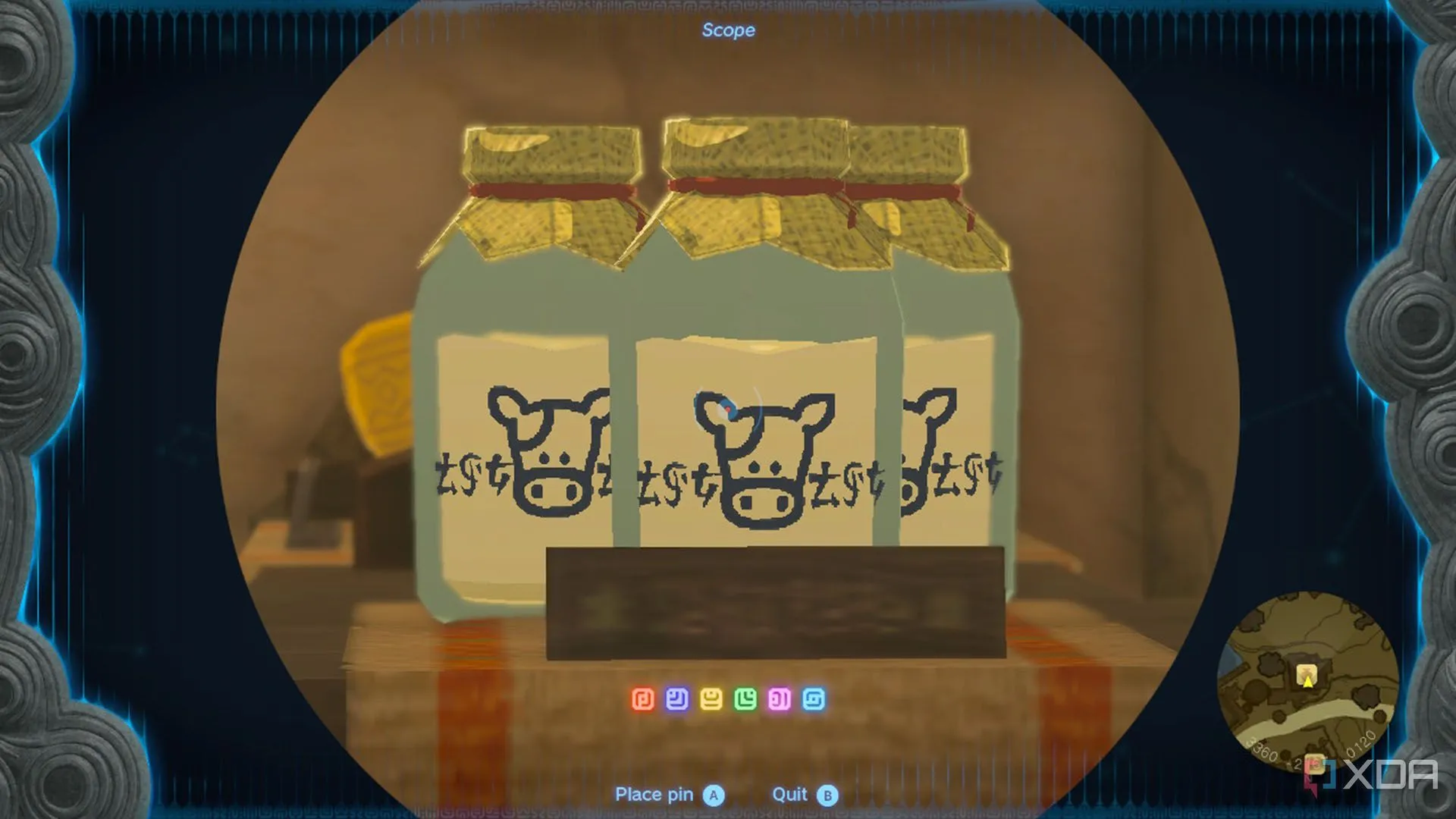 Cận cảnh nhãn sữa tươi với logo trang trại Lon Lon Ranch trong Zelda Tears of the Kingdom