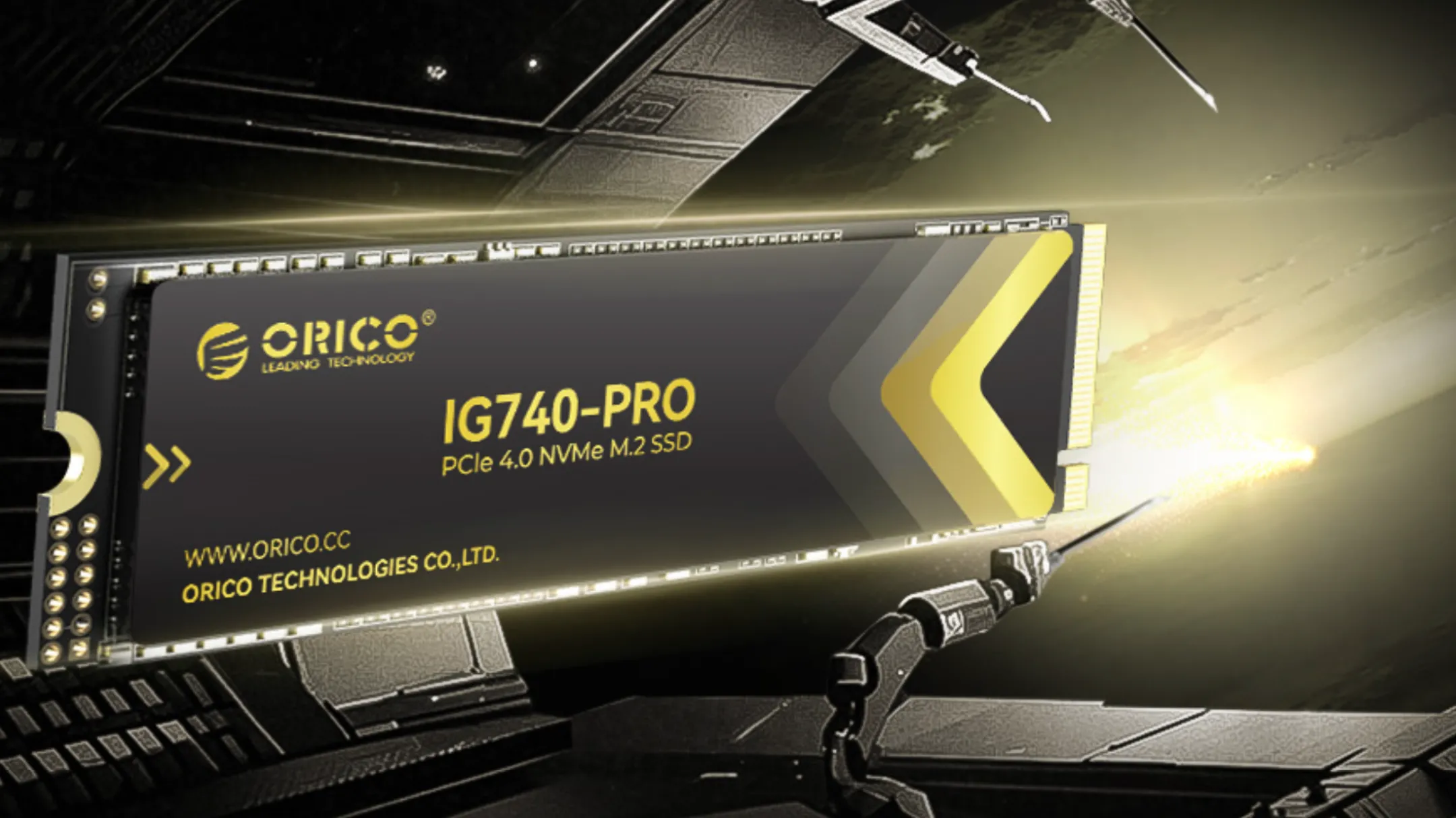 Cận cảnh ổ cứng SSD Orico IG740PRO M.2 NVMe 2TB với thiết kế tản nhiệt