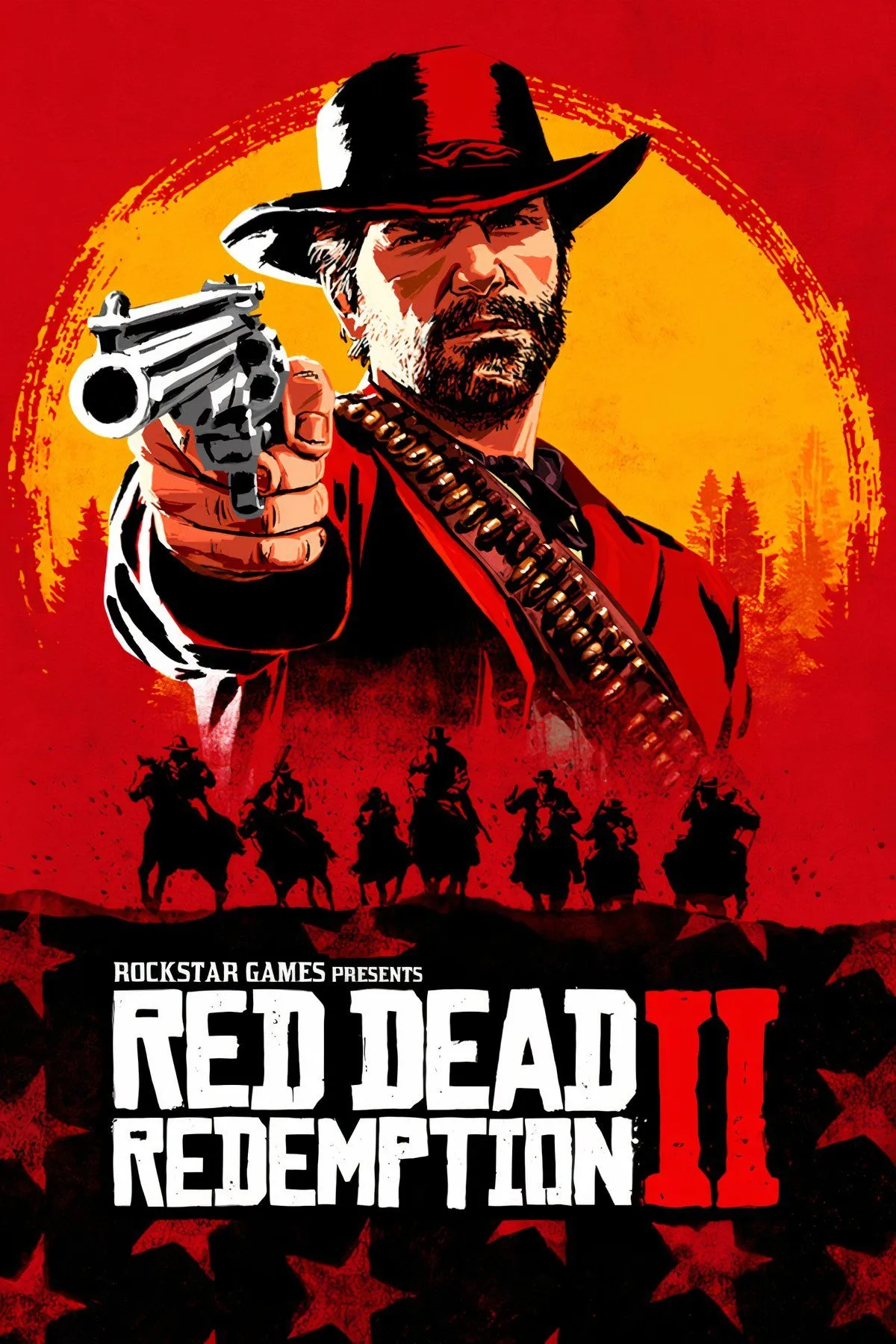Cảnh Arthur Morgan cưỡi ngựa trong thế giới mở của Red Dead Redemption 2