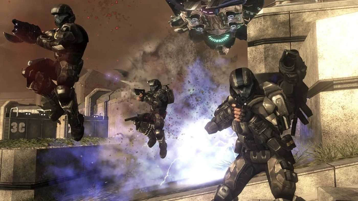 Cảnh chiến đấu căng thẳng của lính ODST trong Halo 3: ODST