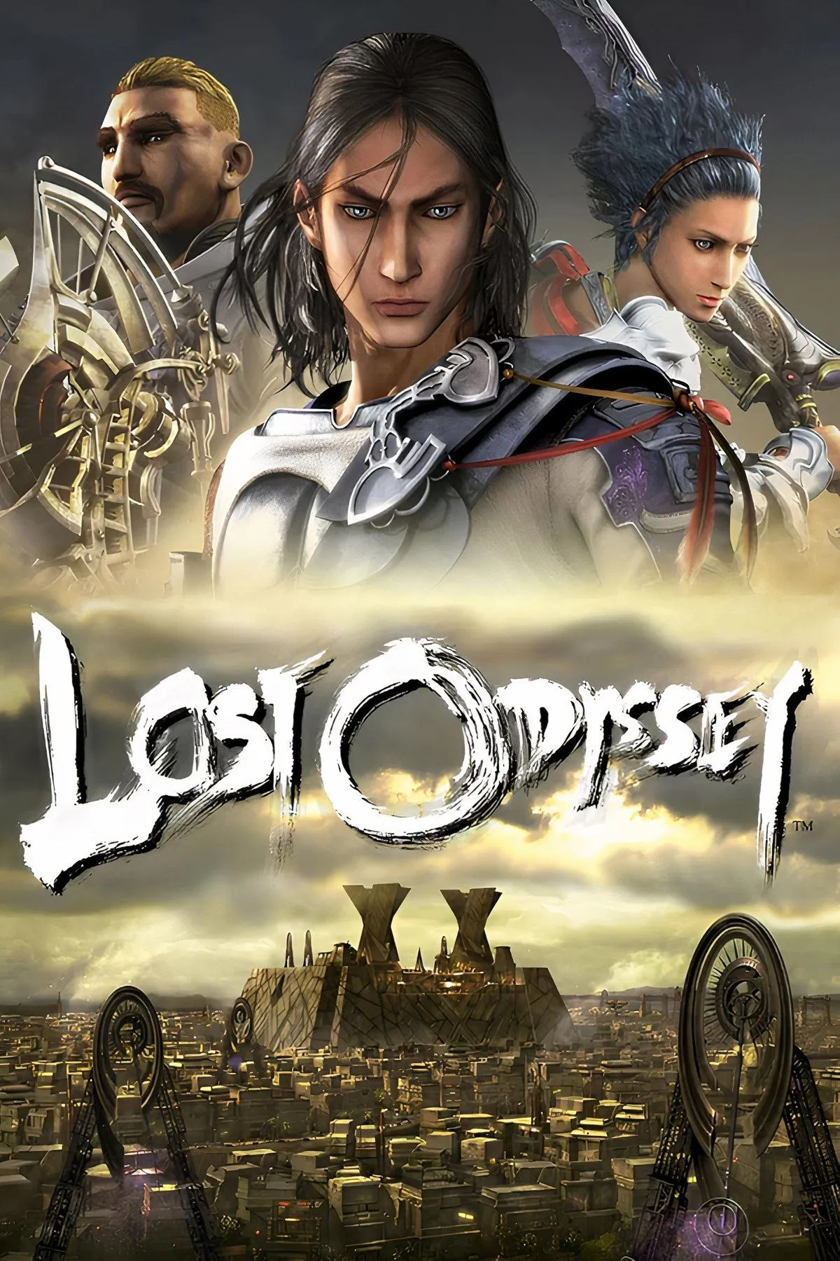 Cảnh chiến đấu trong game Lost Odyssey với nhân vật Kaim và đồng đội đối mặt với kẻ thù