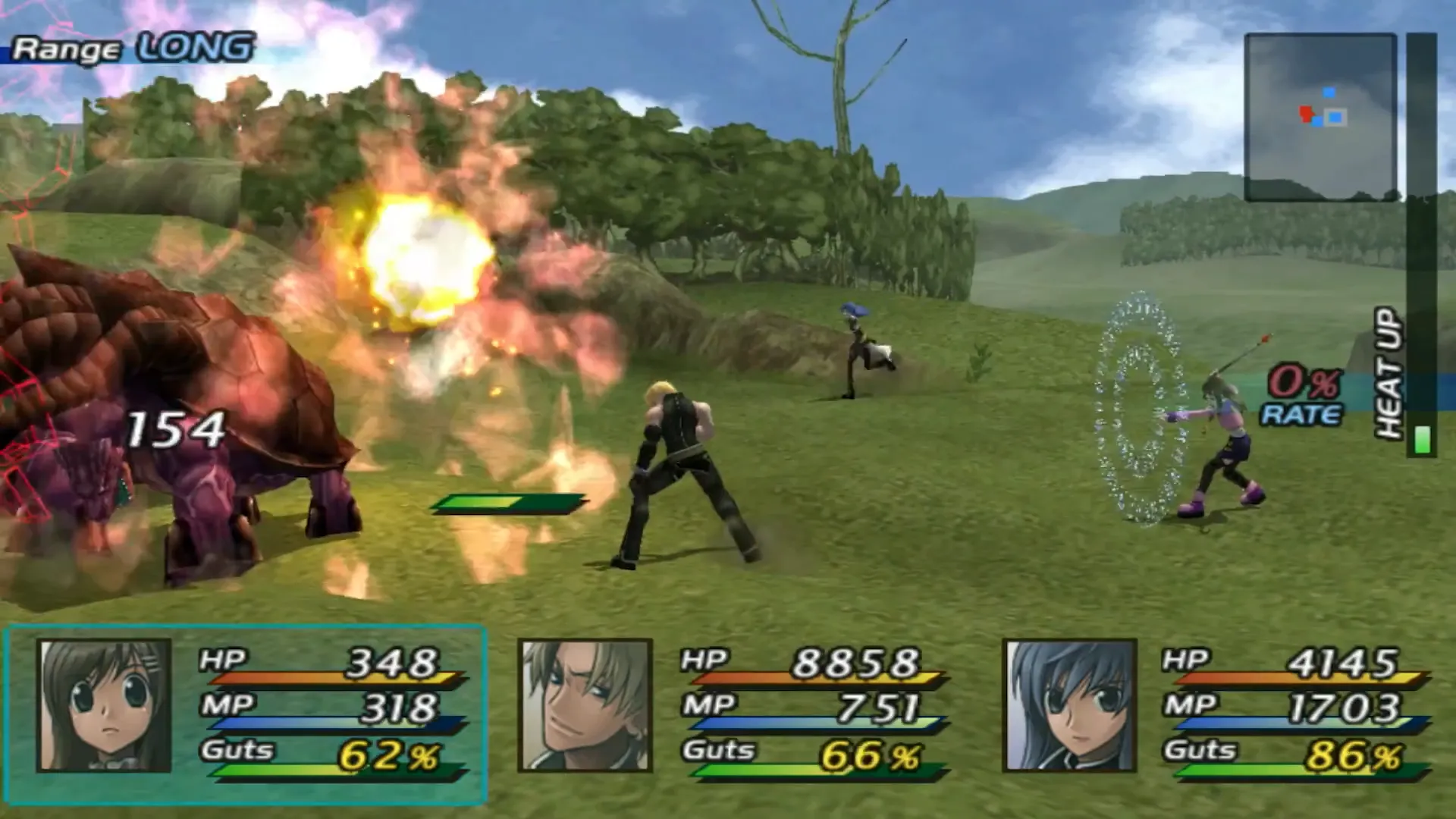 Cảnh chiến đấu trong game Star Ocean: Till the End of Time, minh họa cơ chế độc đáo khi nhân vật có thể chết hoặc ngất nếu điểm MP cạn kiệt