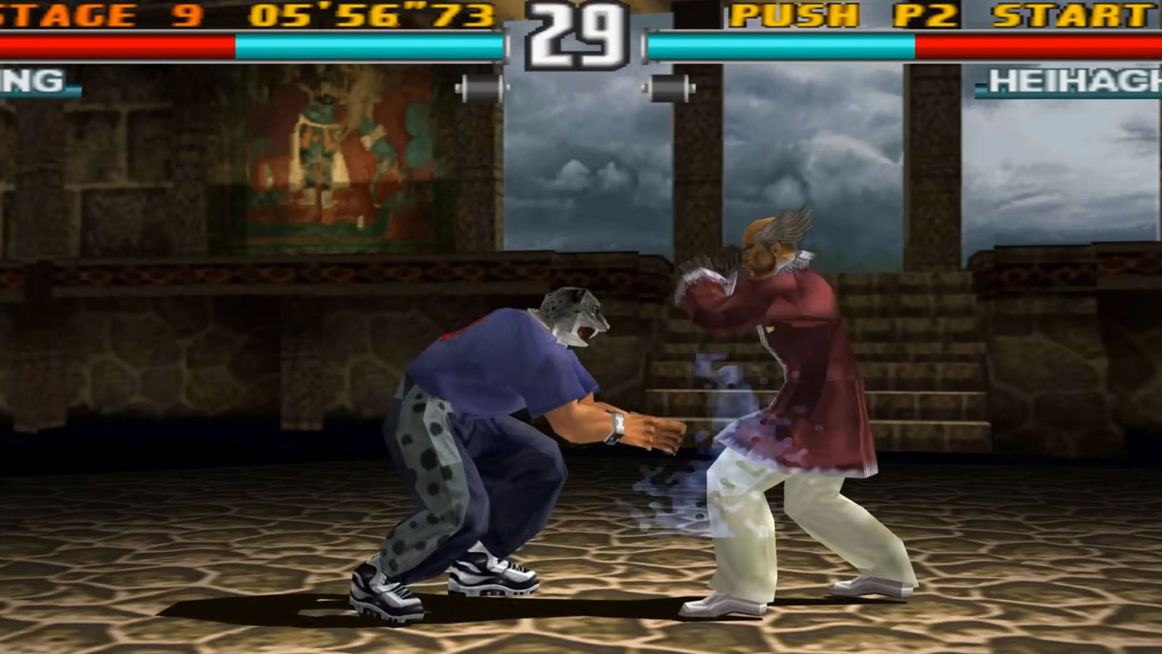 Cảnh chiến đấu trong game Tekken 3 trên PS1 với nhân vật Eddy Gordo