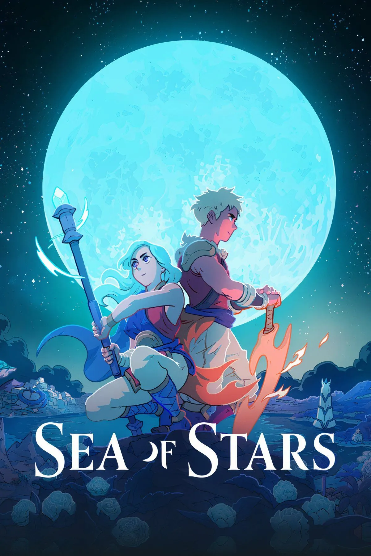 Cảnh chiến đấu và khám phá trong Sea of Stars với đồ họa 16-bit cổ điển