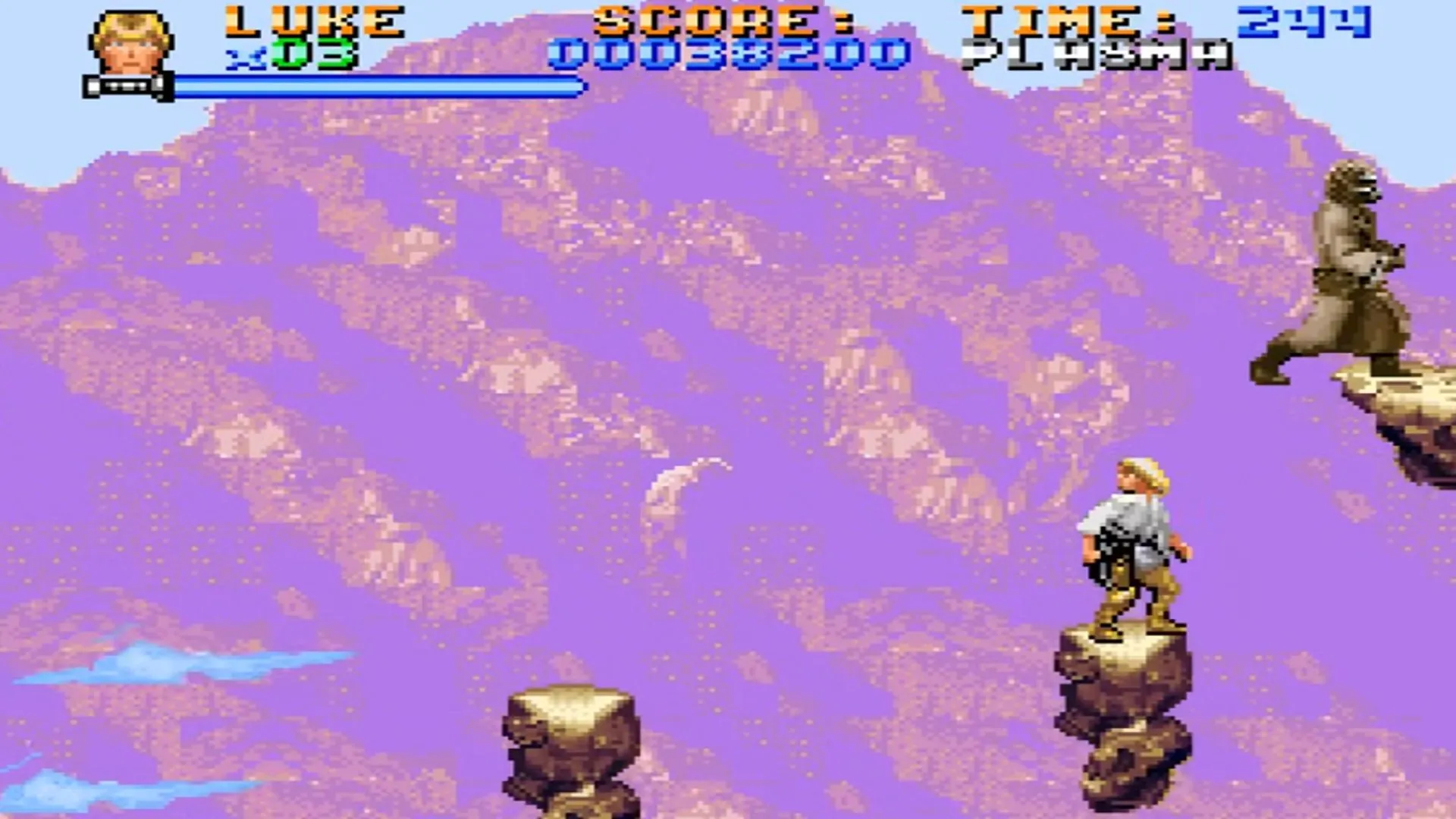 Cảnh gameplay khó nhằn trong Super Star Wars trên SNES, minh họa vấn đề độ khó của game 2D Star Wars