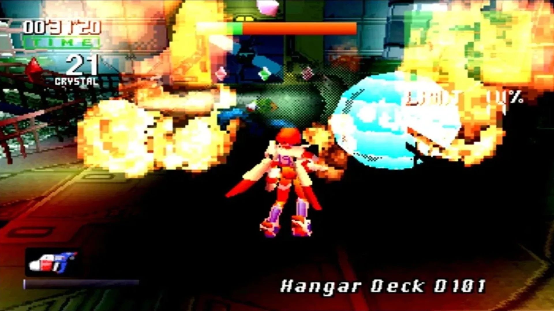 Cảnh hành động cứu hỏa trong Burning Rangers, một game được Sonic Team phát triển cho Sega Saturn