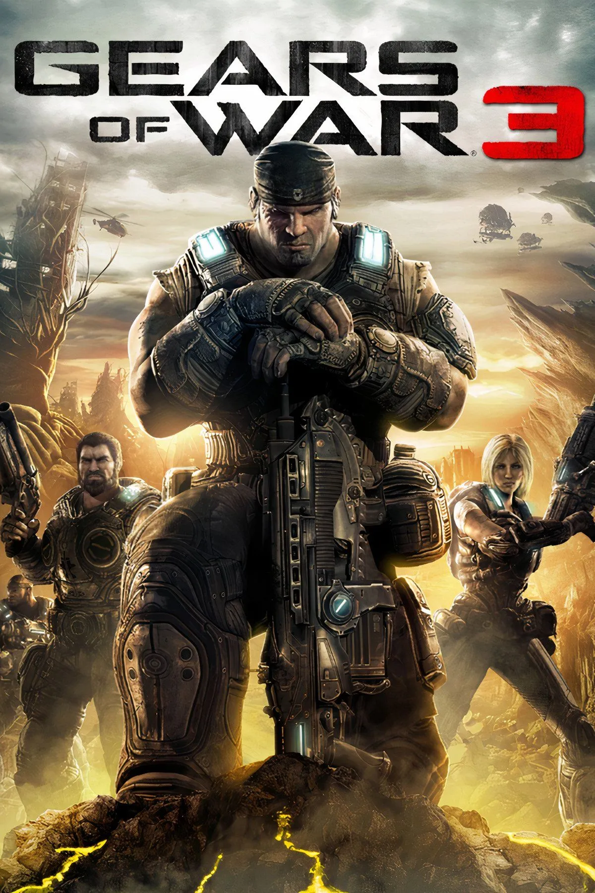 Cảnh hành động khốc liệt trong Gears of War 3, nơi người chơi có thể săn Locust