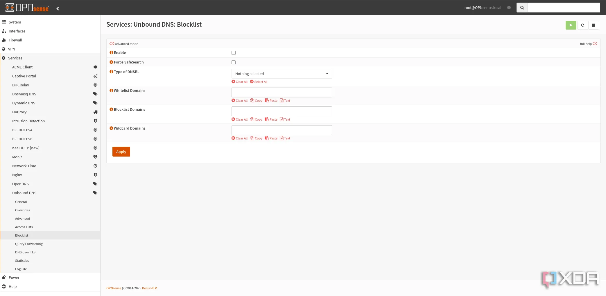 Cấu hình blocklist trong Unbound DNS trên OPNsense