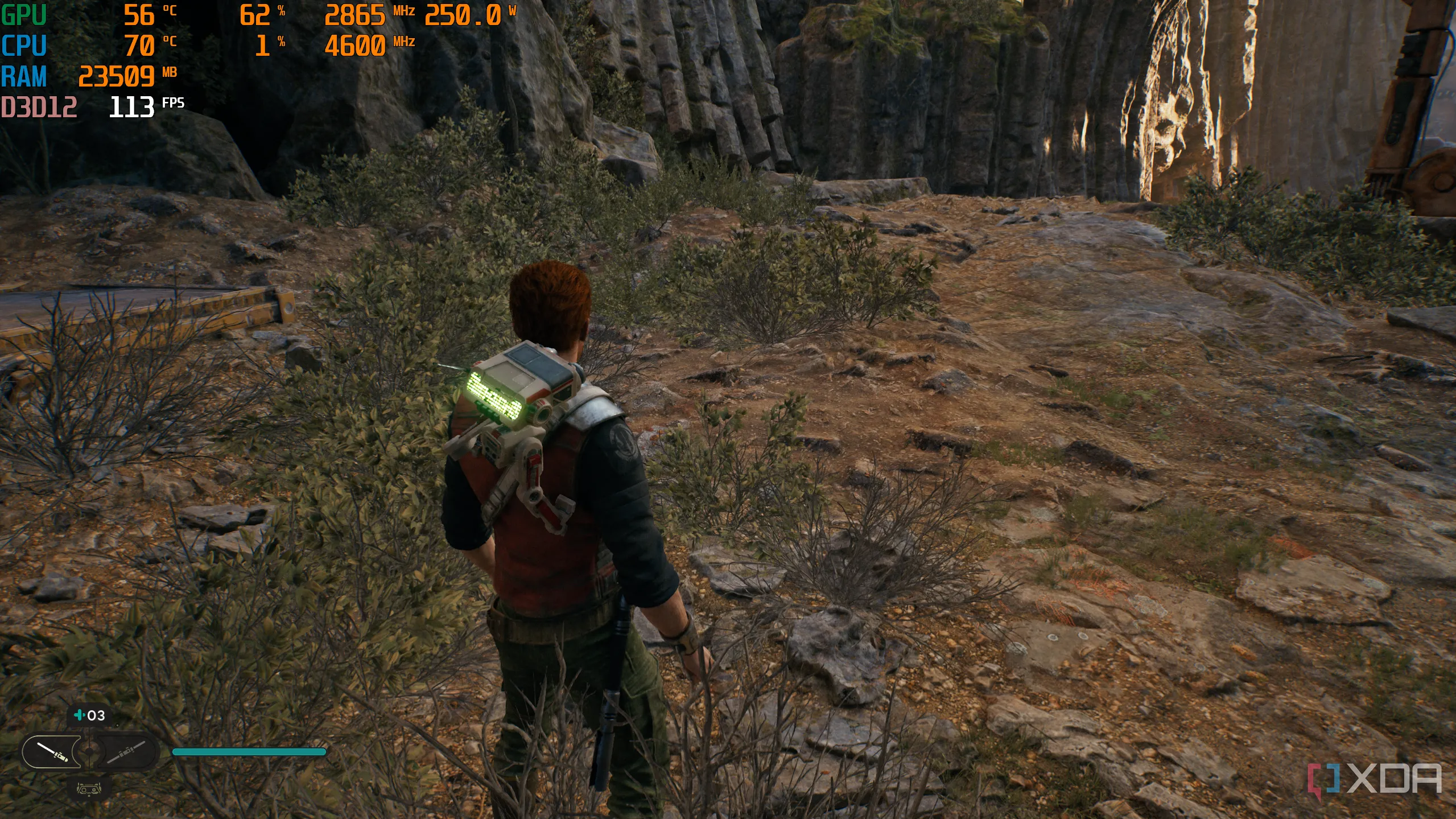 Chơi game Jedi Survivor trên PC và giám sát hiệu suất bằng MSI Afterburner