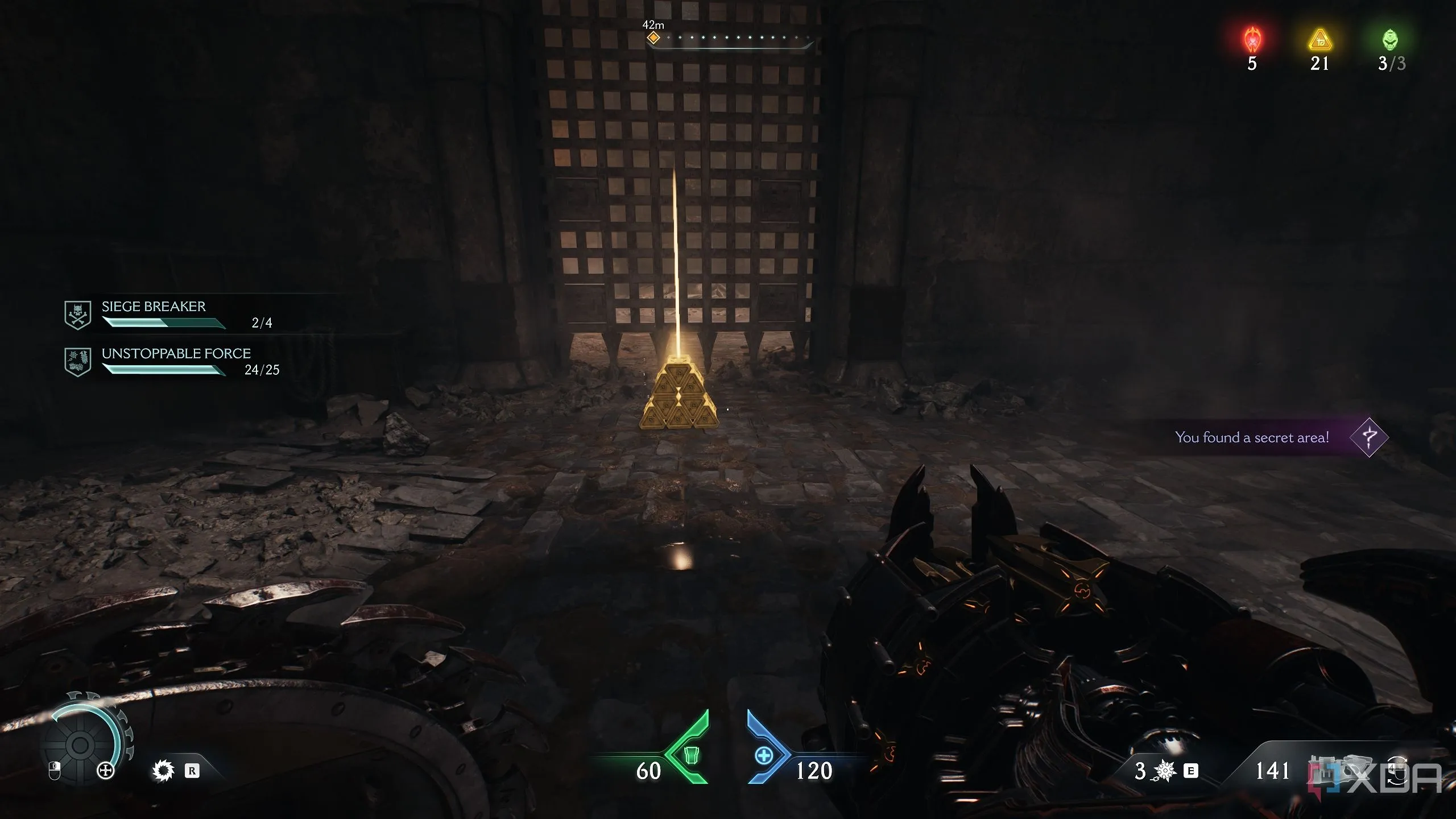Cọc vàng trong khu vực bí mật của Doom The Dark Ages