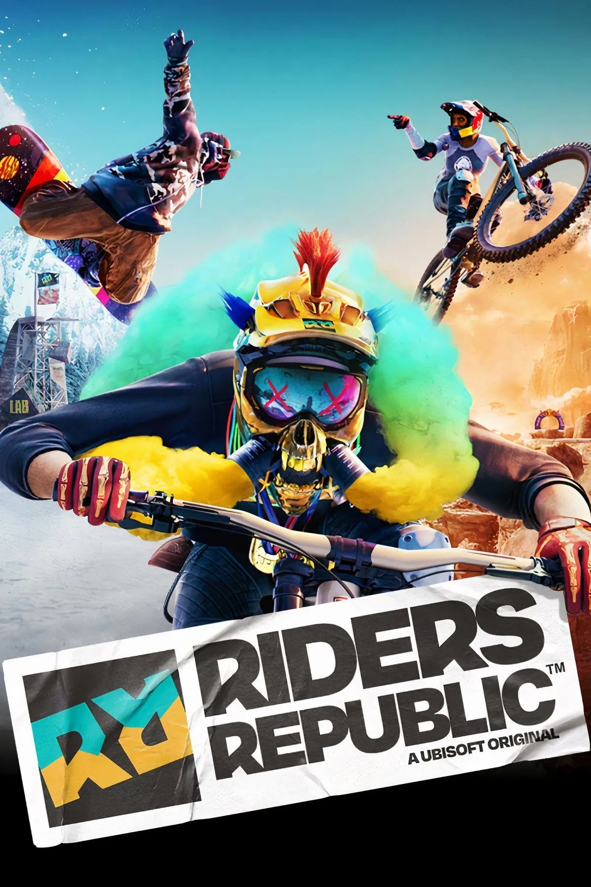 Cộng đồng game thủ Riders Republic tham gia các môn thể thao mạo hiểm tại thế giới mở rộng lớn.