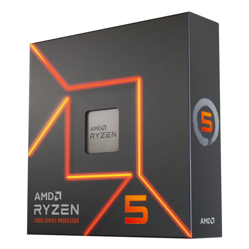 CPU AMD Ryzen 5 7600 với nền trong suốt, một lựa chọn cân bằng hơn cho PC gaming