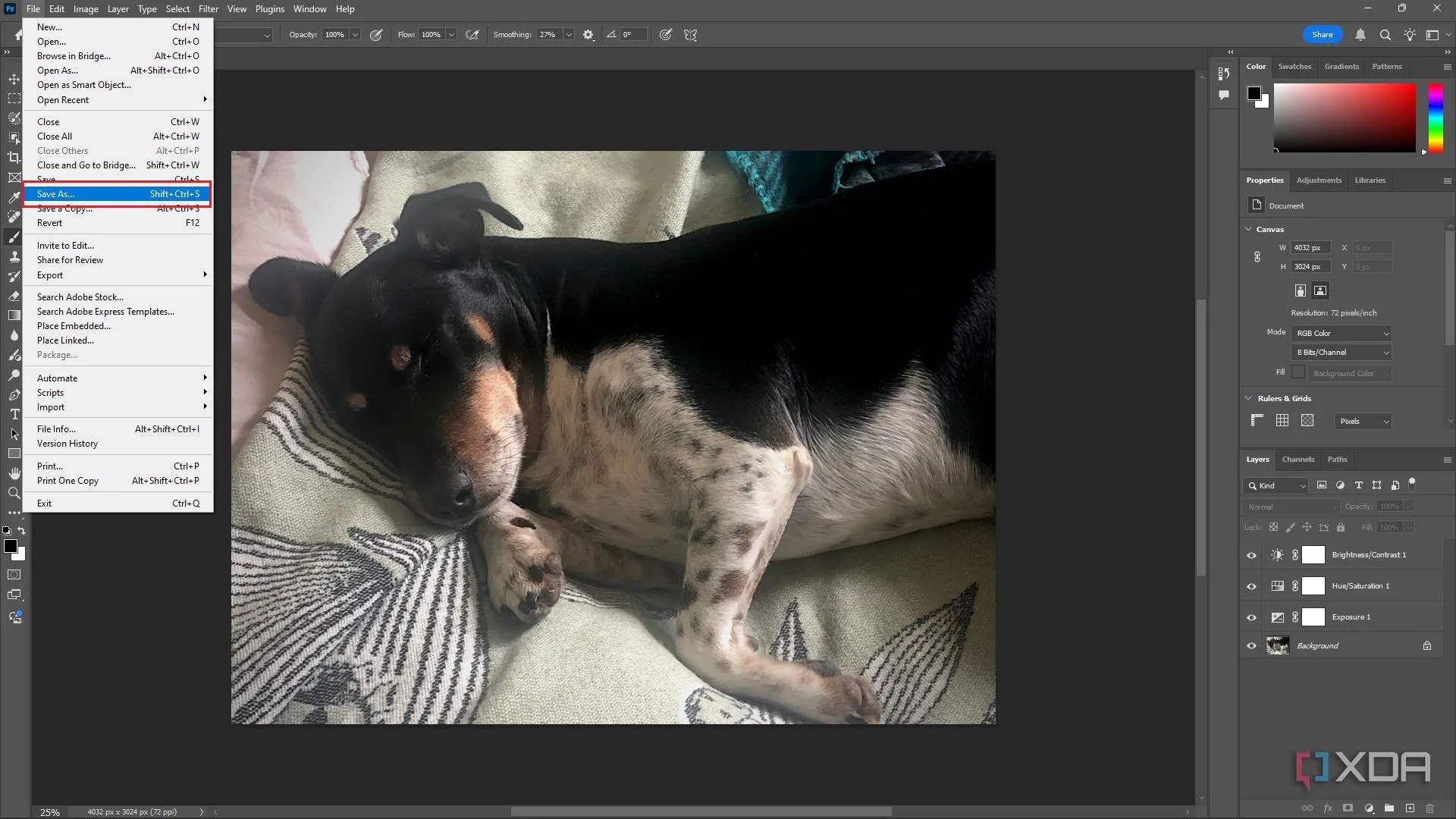 Cửa sổ Save As trong Photoshop, minh họa cách chọn vị trí lưu tệp mặc định để tối ưu thời gian lưu.