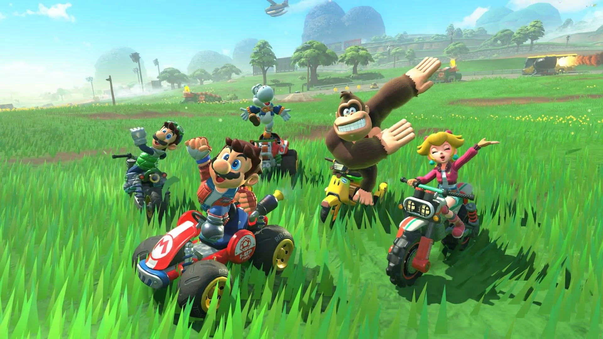 Cuộc đua kịch tính trong một đường đua tuyệt đẹp của Mario Kart World