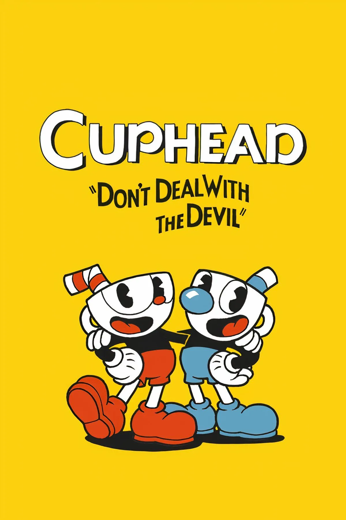 Cuphead và Mugman đối đầu với một con boss theo phong cách hoạt hình cổ điển thập niên 1930, thể hiện đồ họa độc đáo của Cuphead.