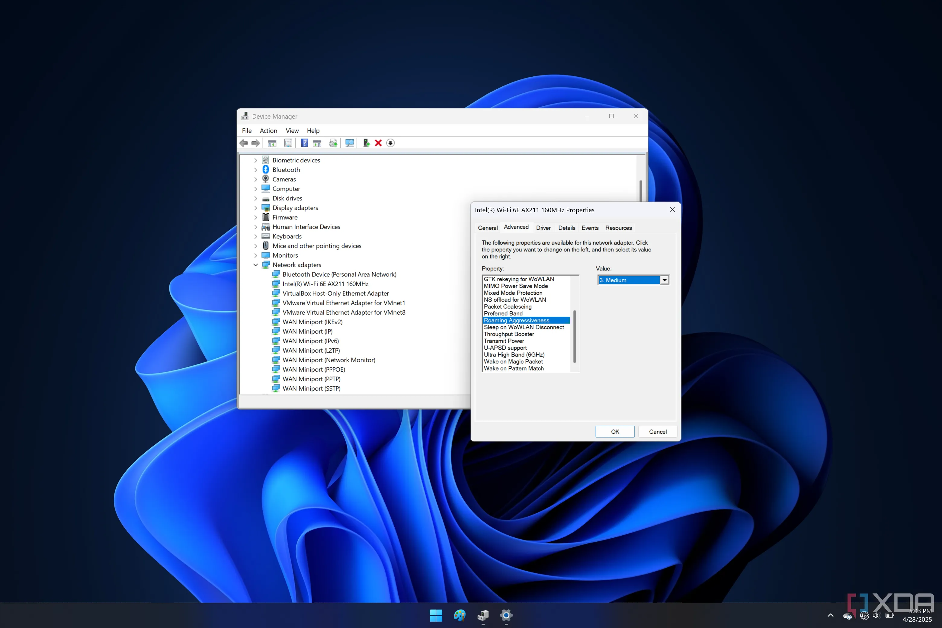 Điều chỉnh cài đặt Roaming Aggressiveness (Mức độ ưu tiên chuyển đổi mạng) của Wi-Fi