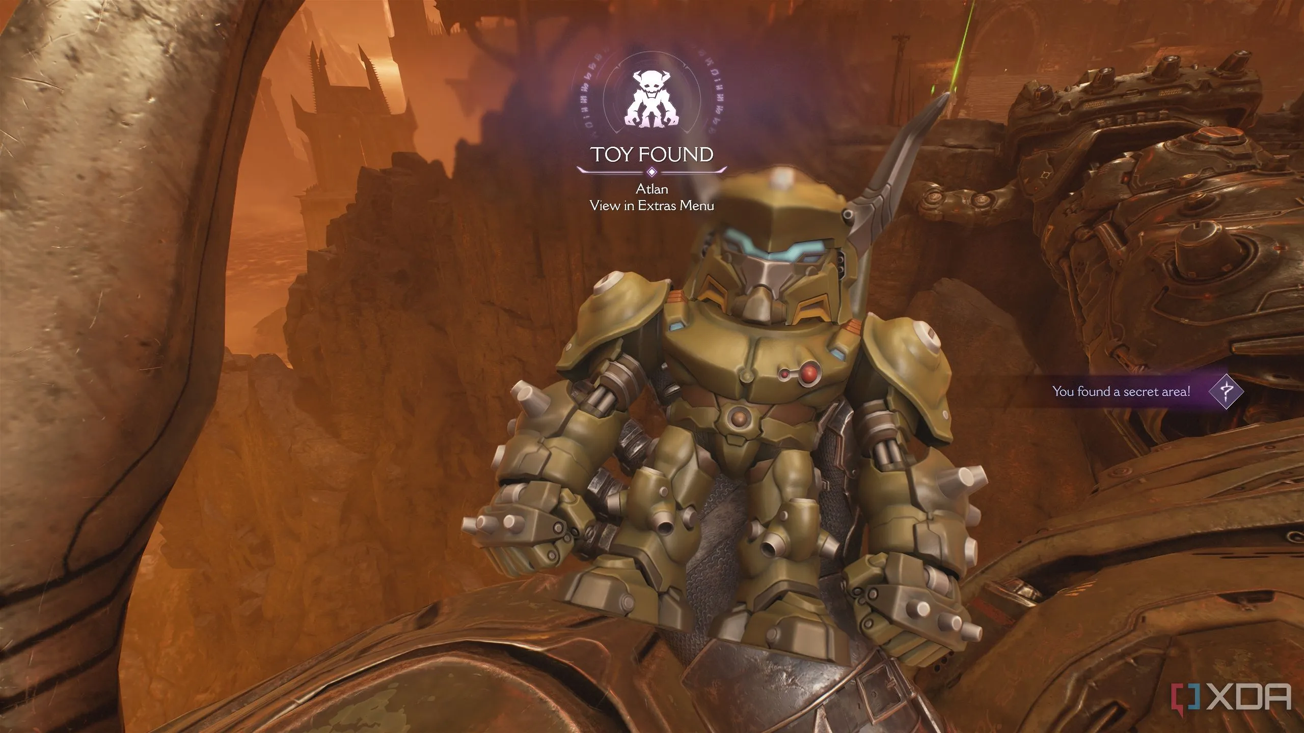 Đồ chơi sưu tầm Atlan Mech, vật phẩm bí mật trong Doom The Dark Ages Chương 11