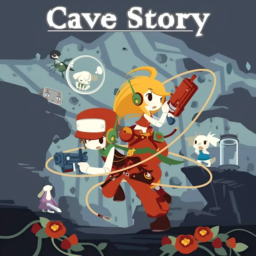 Đồ họa pixel kinh điển của Cave Story, một tựa game hành động platformer bất hủ do Daisuke Amaya phát triển đơn độc.