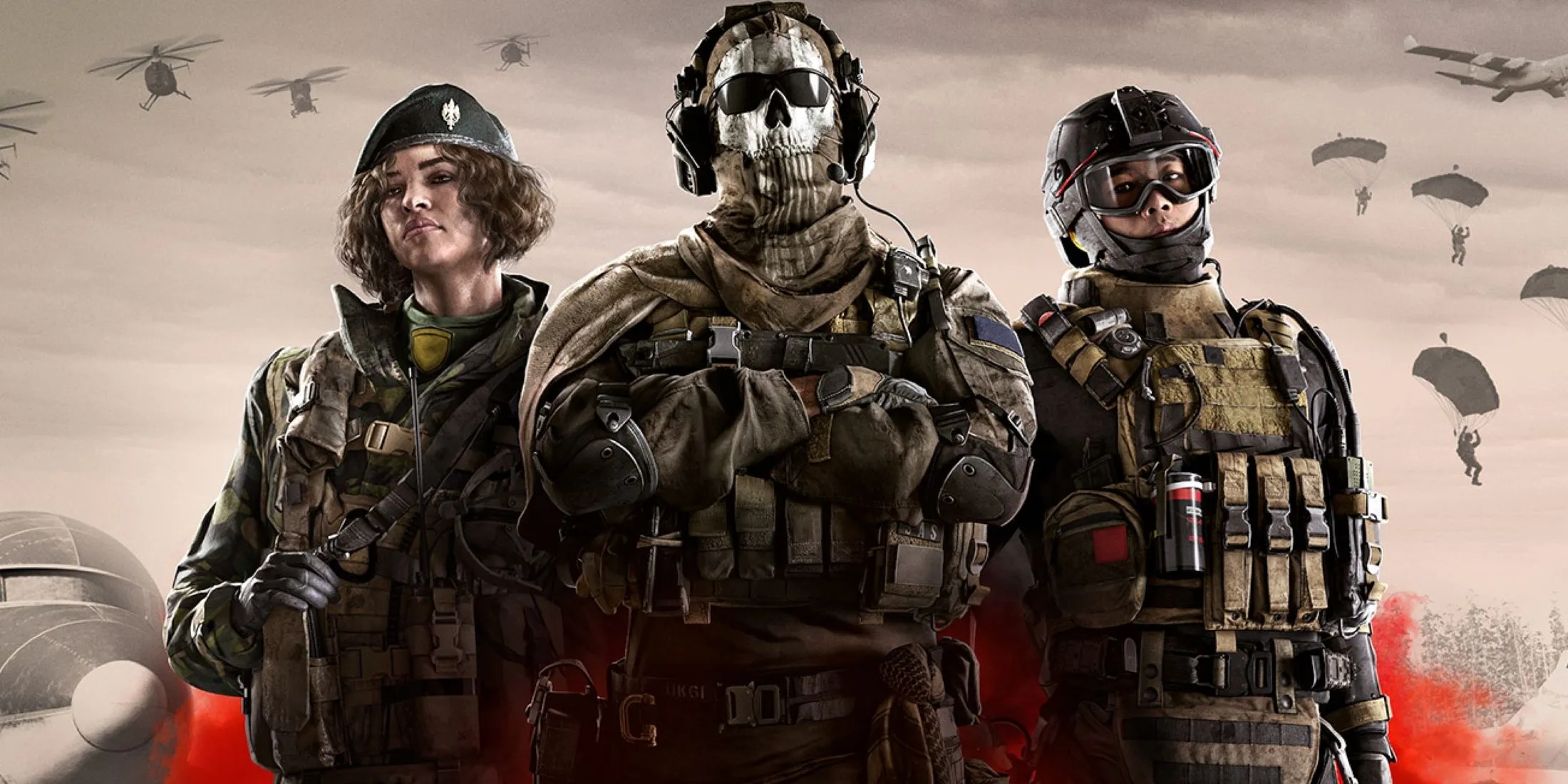 Đội hình nhân vật sẵn sàng chiến đấu trong Call of Duty: Warzone, tựa game Battle Royale miễn phí nổi tiếng.