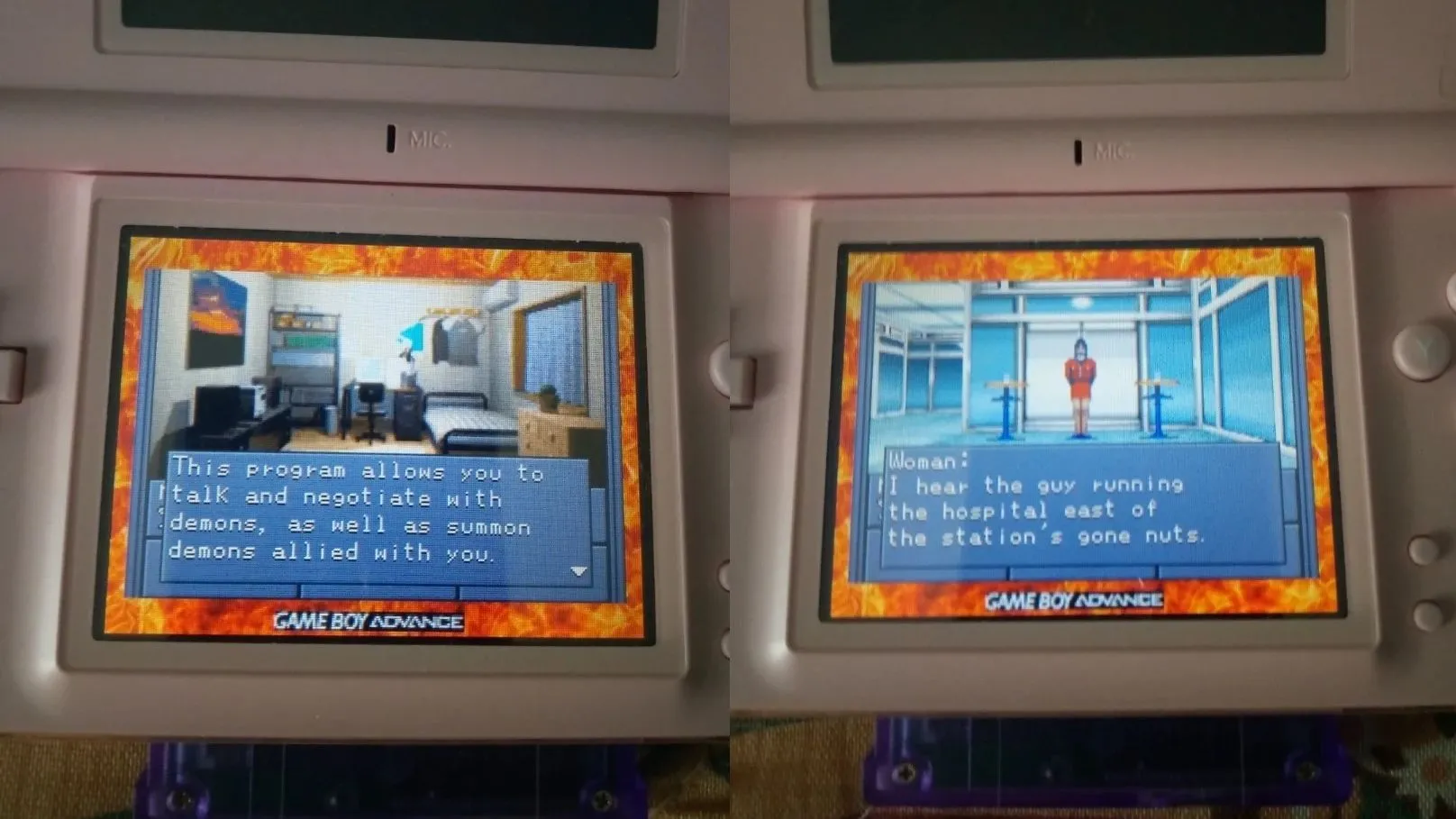 Game Shin Megami Tensei phiên bản GBA chạy trên Nintendo DS với bản dịch tiếng Anh.