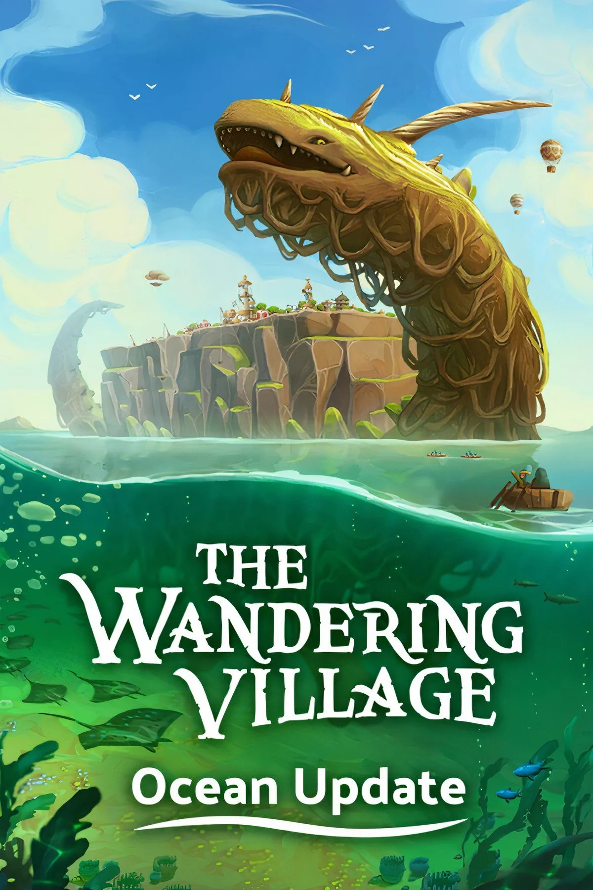 Game The Wandering Village mô tả một ngôi làng được xây dựng trên lưng sinh vật khổng lồ Onbu