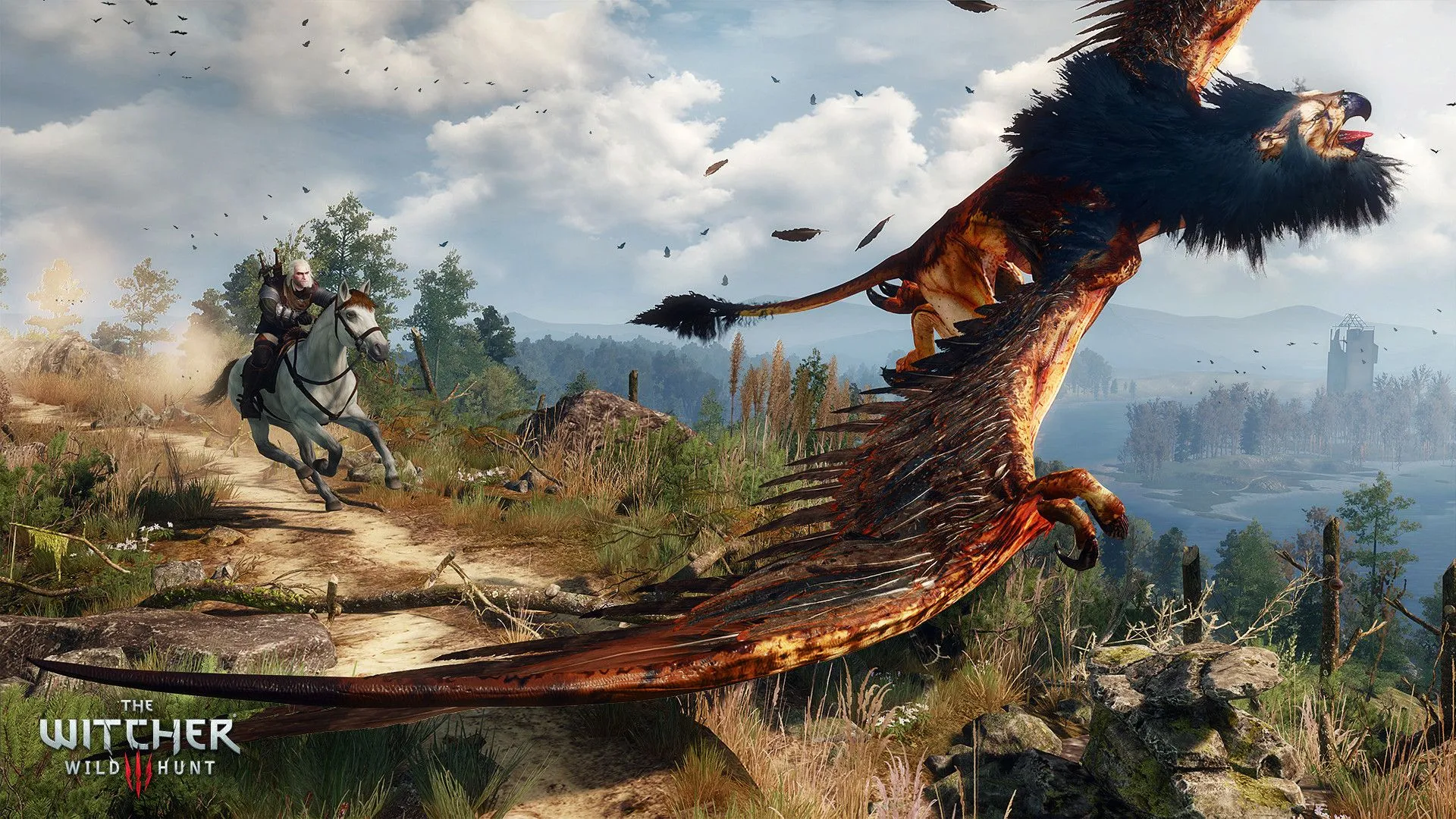 Geralt đang săn lùng quái vật trong thế giới mở của The Witcher 3: Wild Hunt