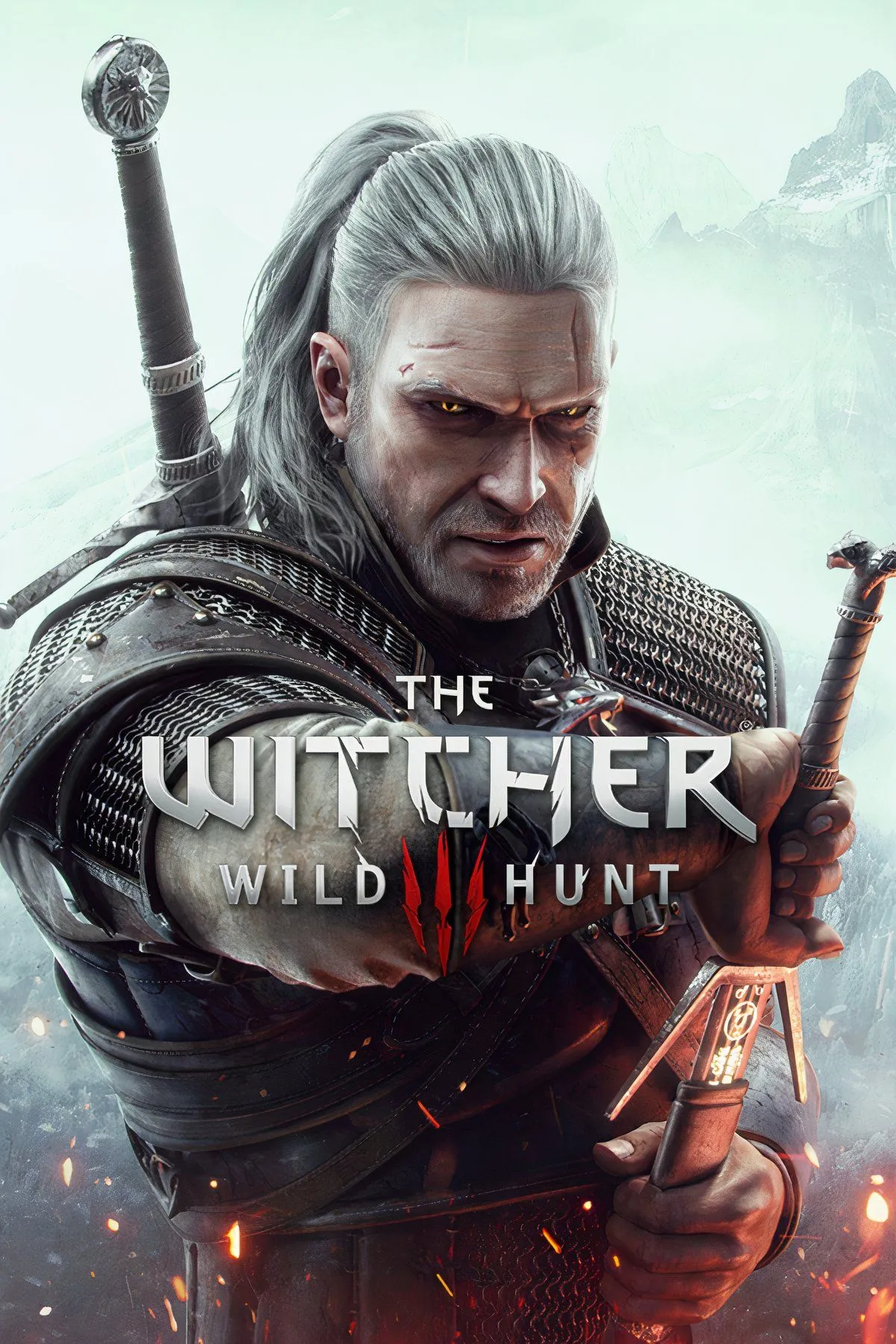 Geralt of Rivia cưỡi Roach khám phá thế giới mở rộng lớn trong The Witcher 3: Wild Hunt.