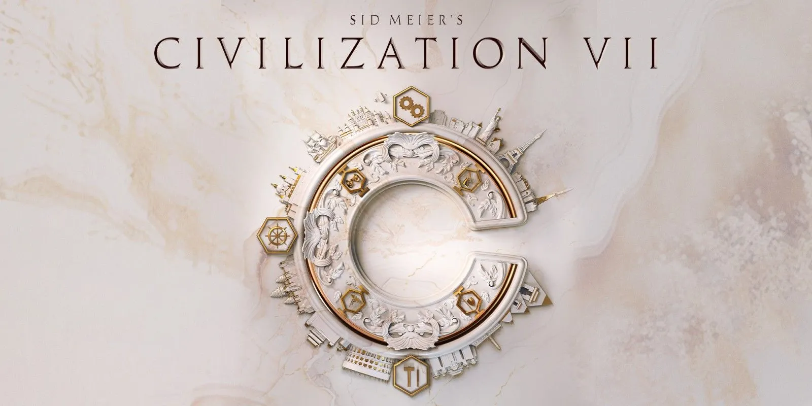 Giao diện game Civilization VII với bản đồ thế giới và các công trình đặc trưng