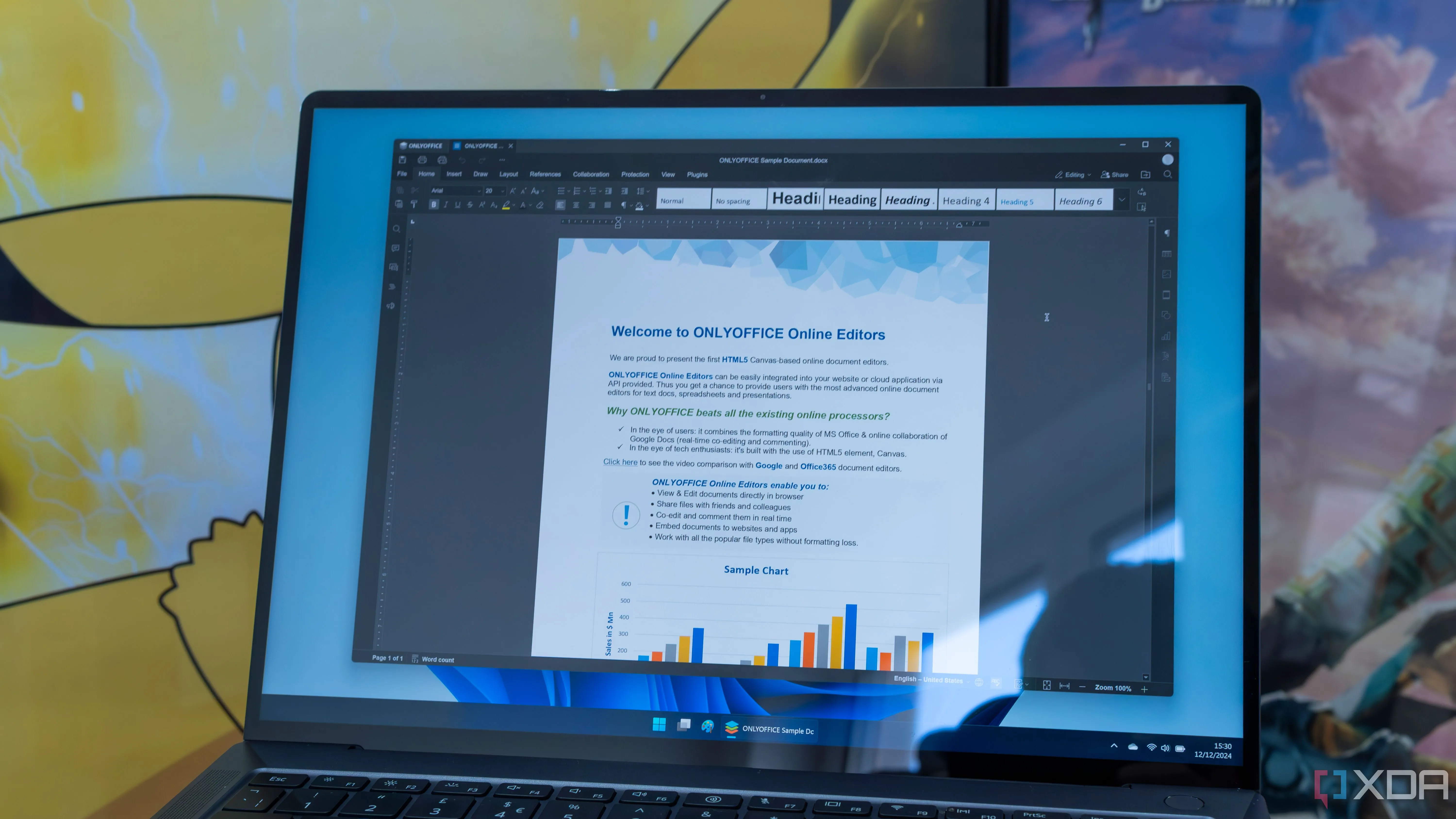 Giao diện OnlyOffice đang hoạt động trên máy tính xách tay Windows 11