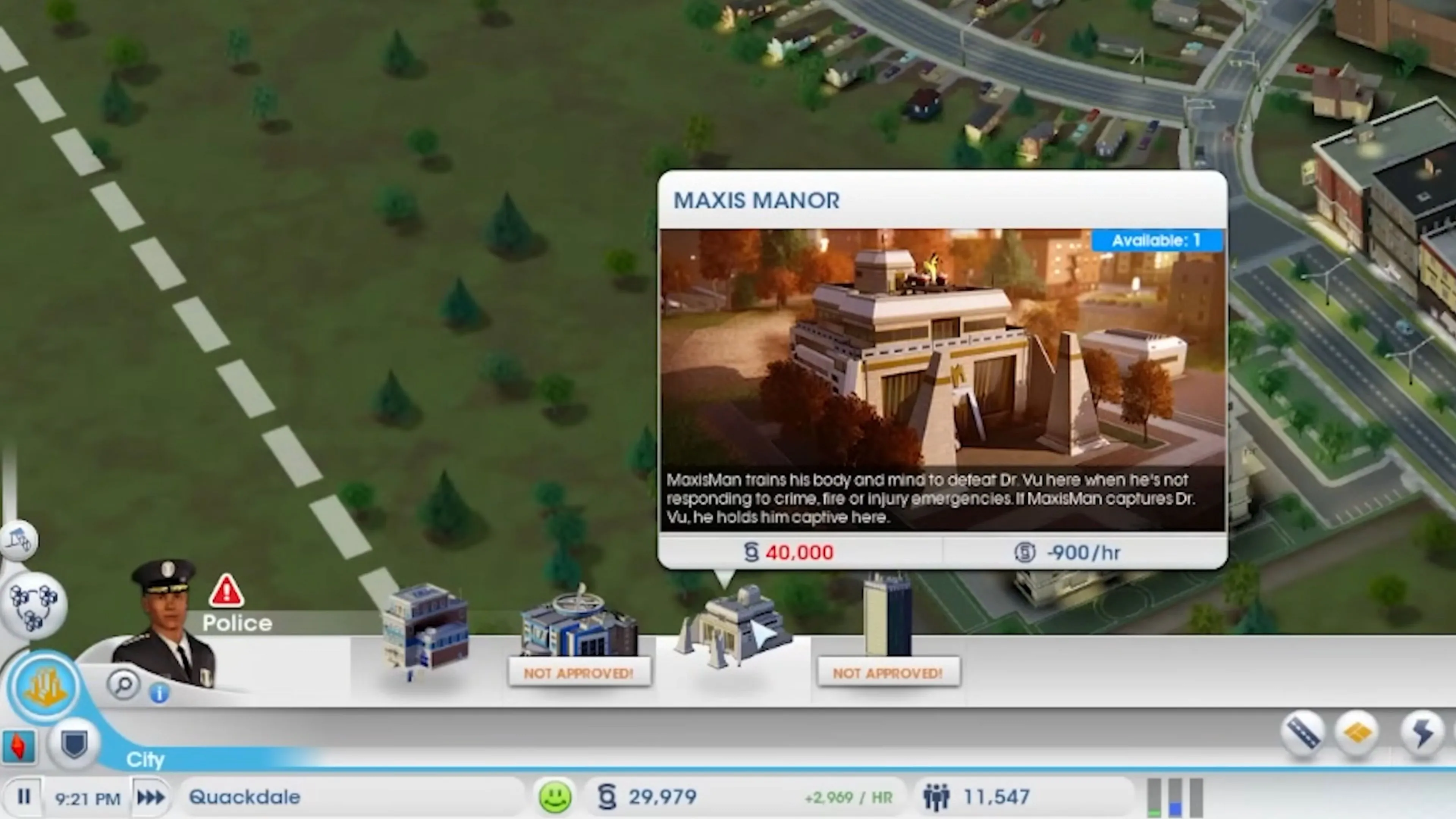 Giao diện quản lý tài nguyên và dân số trong SimCity (2013), với các chỉ số và biểu đồ