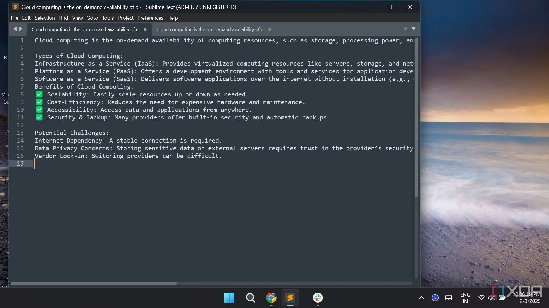 Giao diện Sublime Text hoạt động trên Windows 11, một lựa chọn thay thế mạnh mẽ cho Notepad