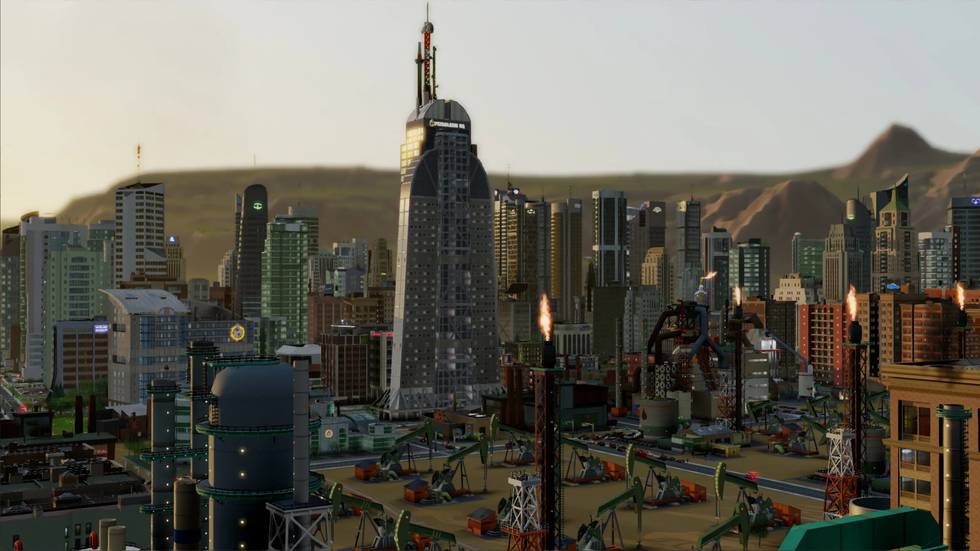 Giao diện trò chơi SimCity 2013 với hình ảnh thành phố đang phát triển