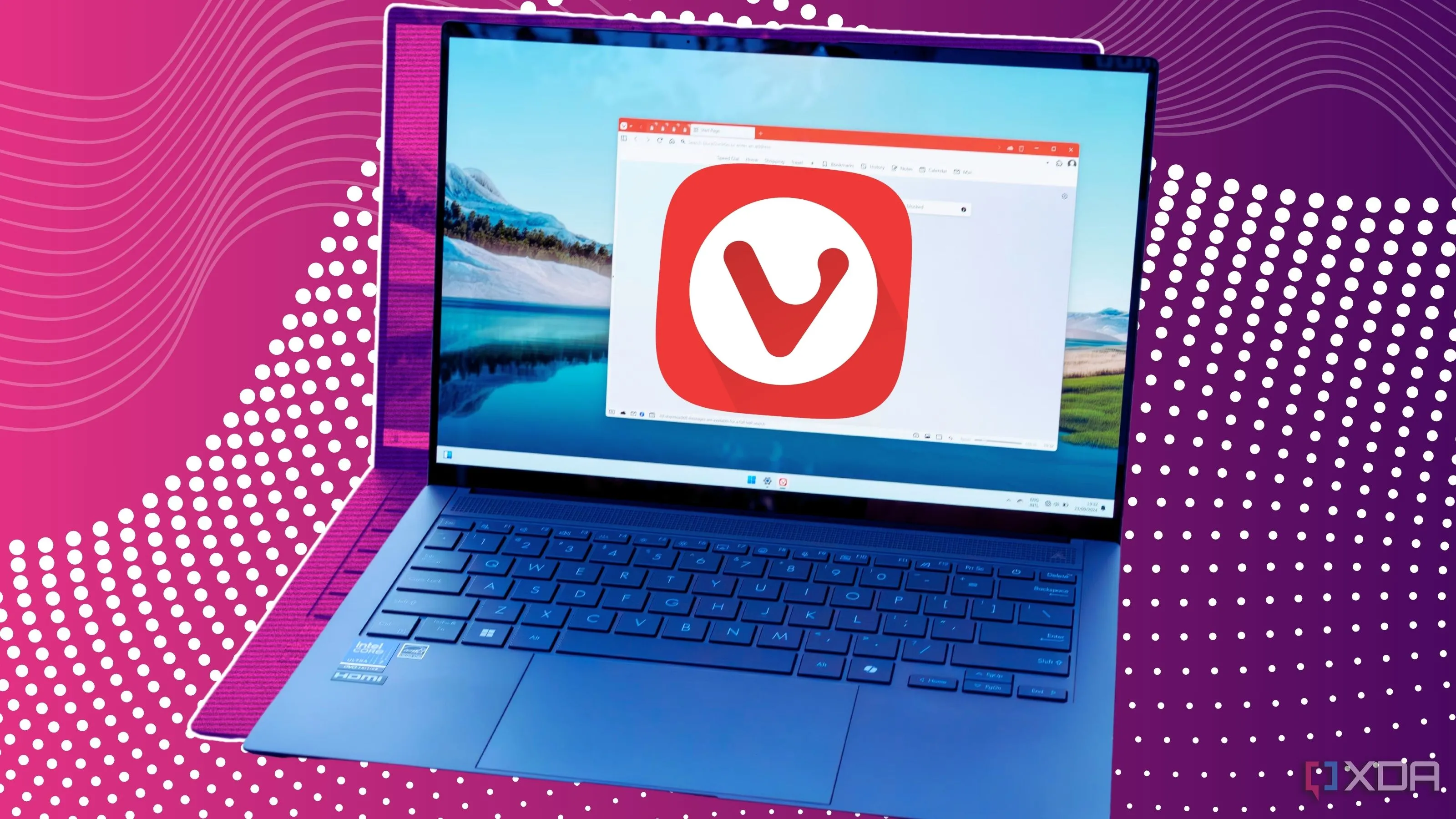 Giao diện Vivaldi đang chạy trên máy tính xách tay với các tab được chia màn hình, minh họa tính năng tab tiling để tăng năng suất
