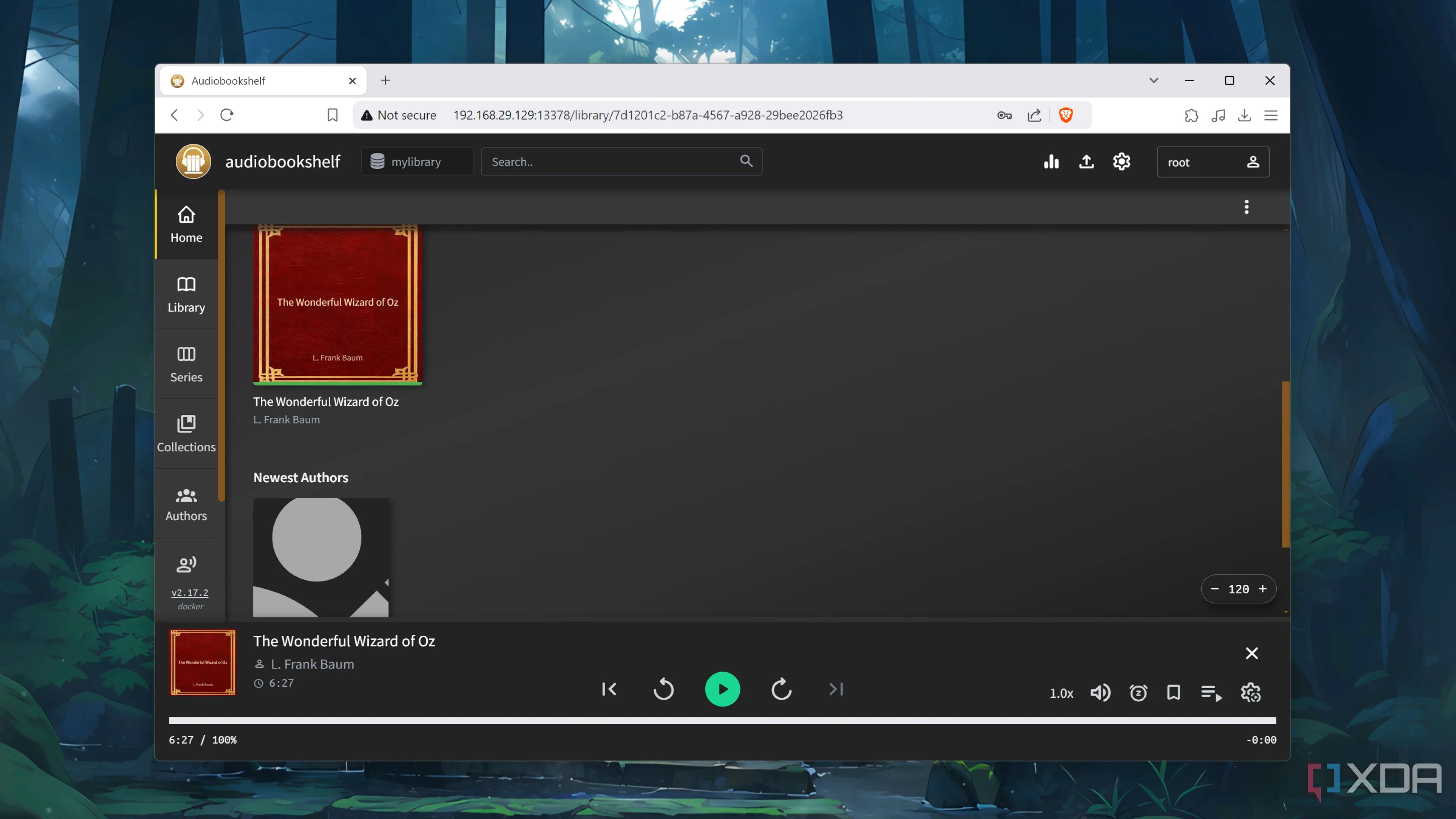 Giao diện web Audiobookshelf, đại diện cho các nền tảng audio khác, được so sánh khi đánh giá chất lượng của Audio Overviews trong NotebookLM.