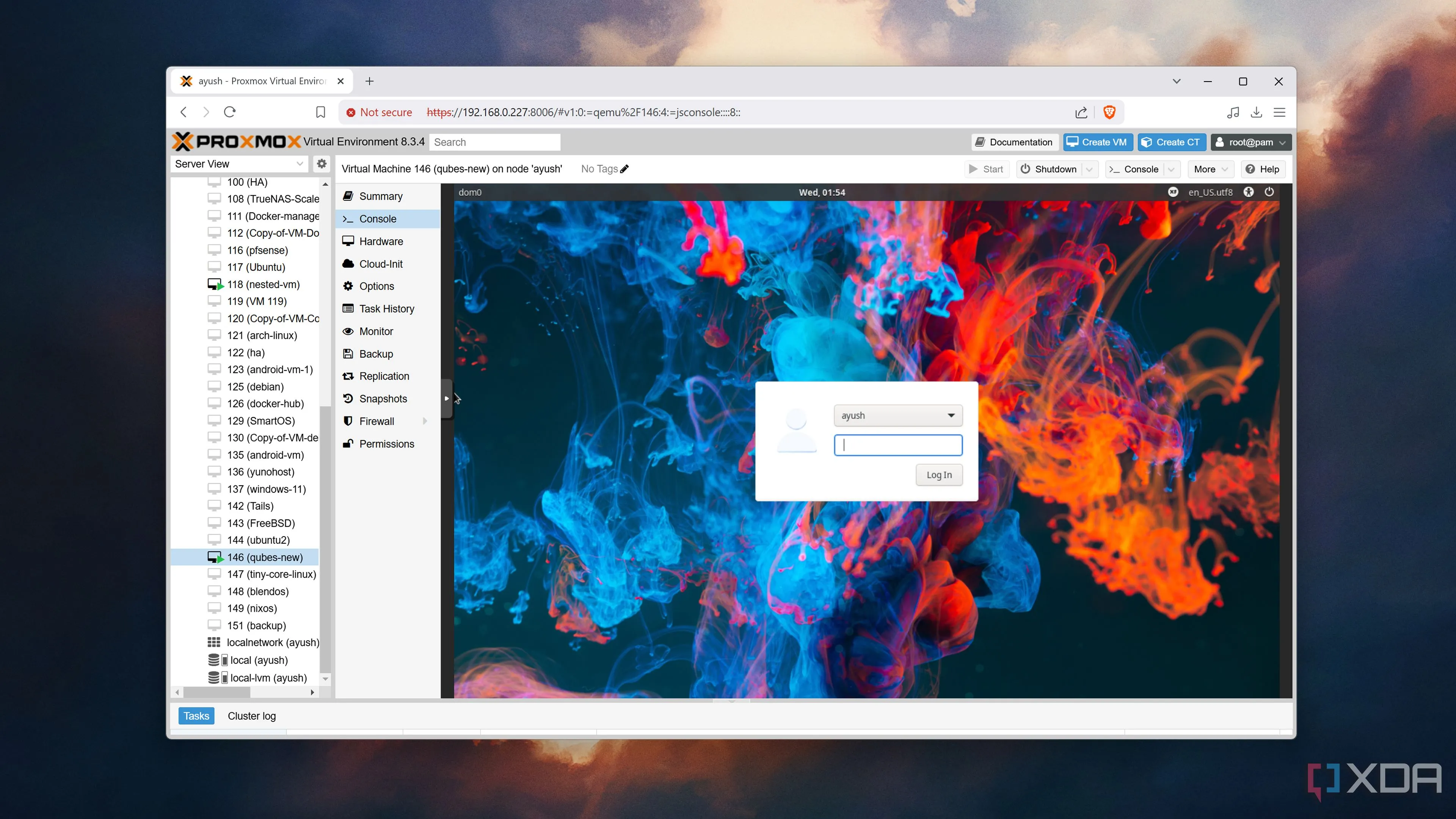 Giao diện Windows 11 đang chạy trong máy ảo Proxmox, với trình duyệt Vivaldi mở trang quản lý nội dung.