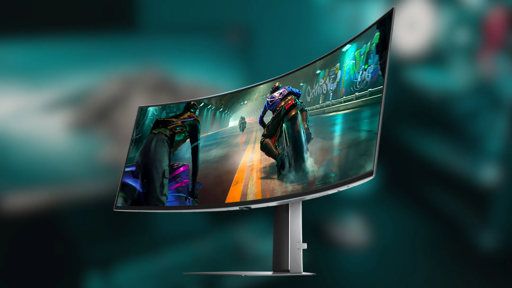 Góc nhìn cận cảnh màn hình cong Samsung Odyssey G9 QD-OLED 49 inch hiển thị trải nghiệm chơi game