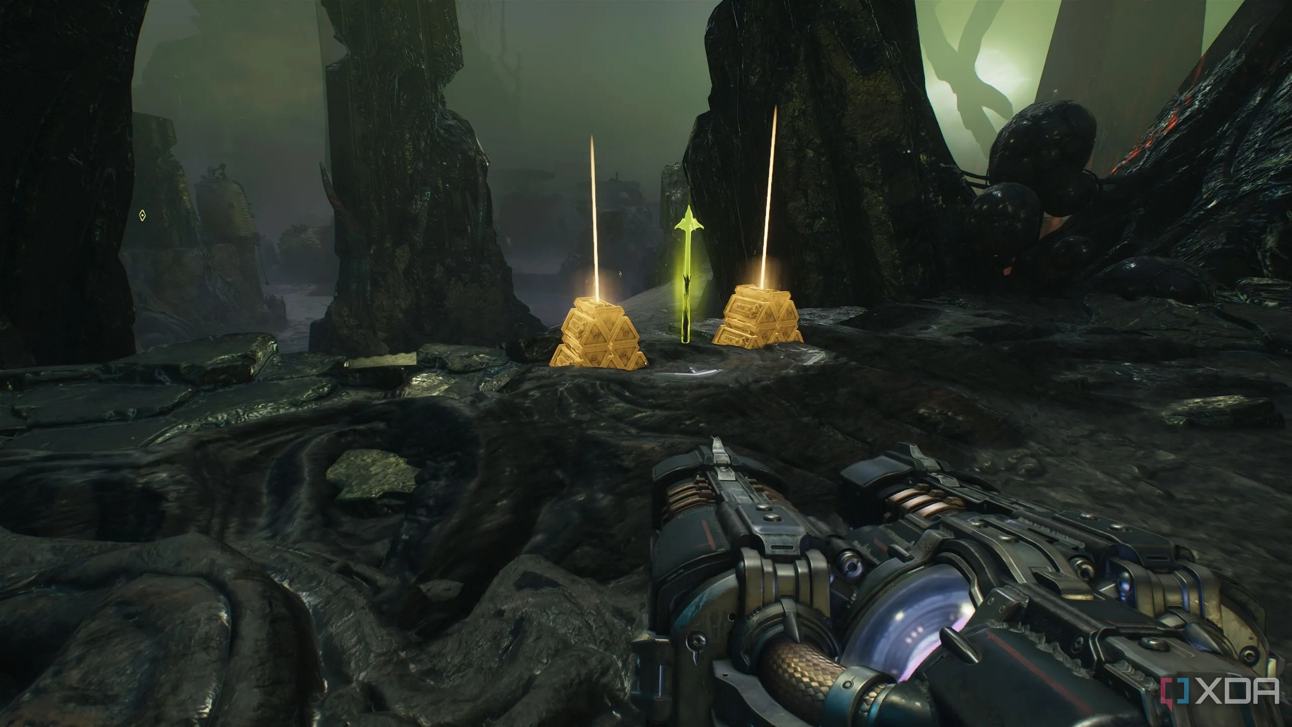 Hai cọc vàng và đạn cho BFC trong Chương 16 của Doom: The Dark Ages