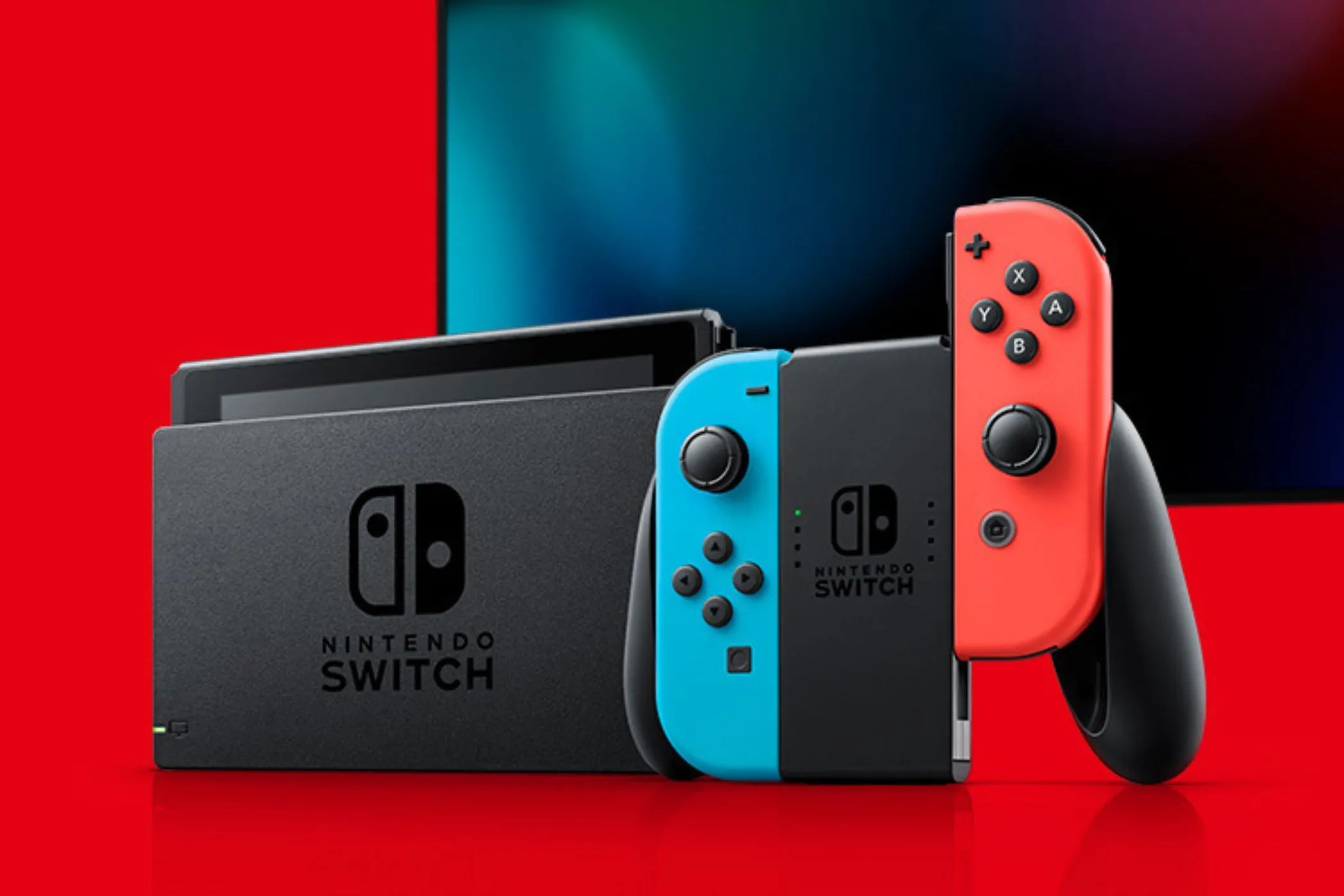 Hệ máy Nintendo Switch hiển thị trên màn hình TV, thể hiện trải nghiệm chơi game của người dùng