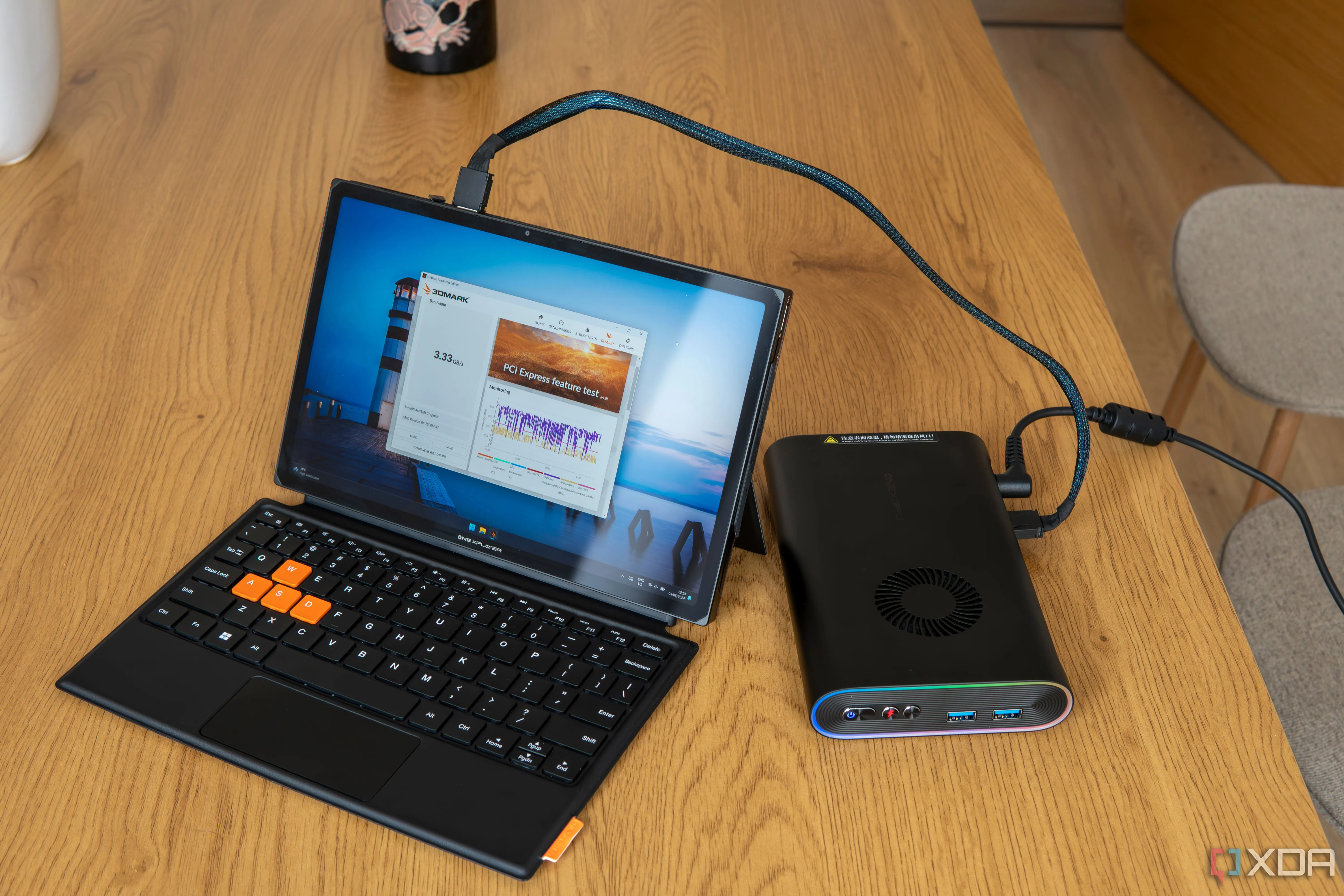 Hệ thống eGPU OCuLink của OneXGPU, một giải pháp mạnh mẽ để nâng cấp hiệu suất đồ họa cho các thiết bị di động và mini PC.
