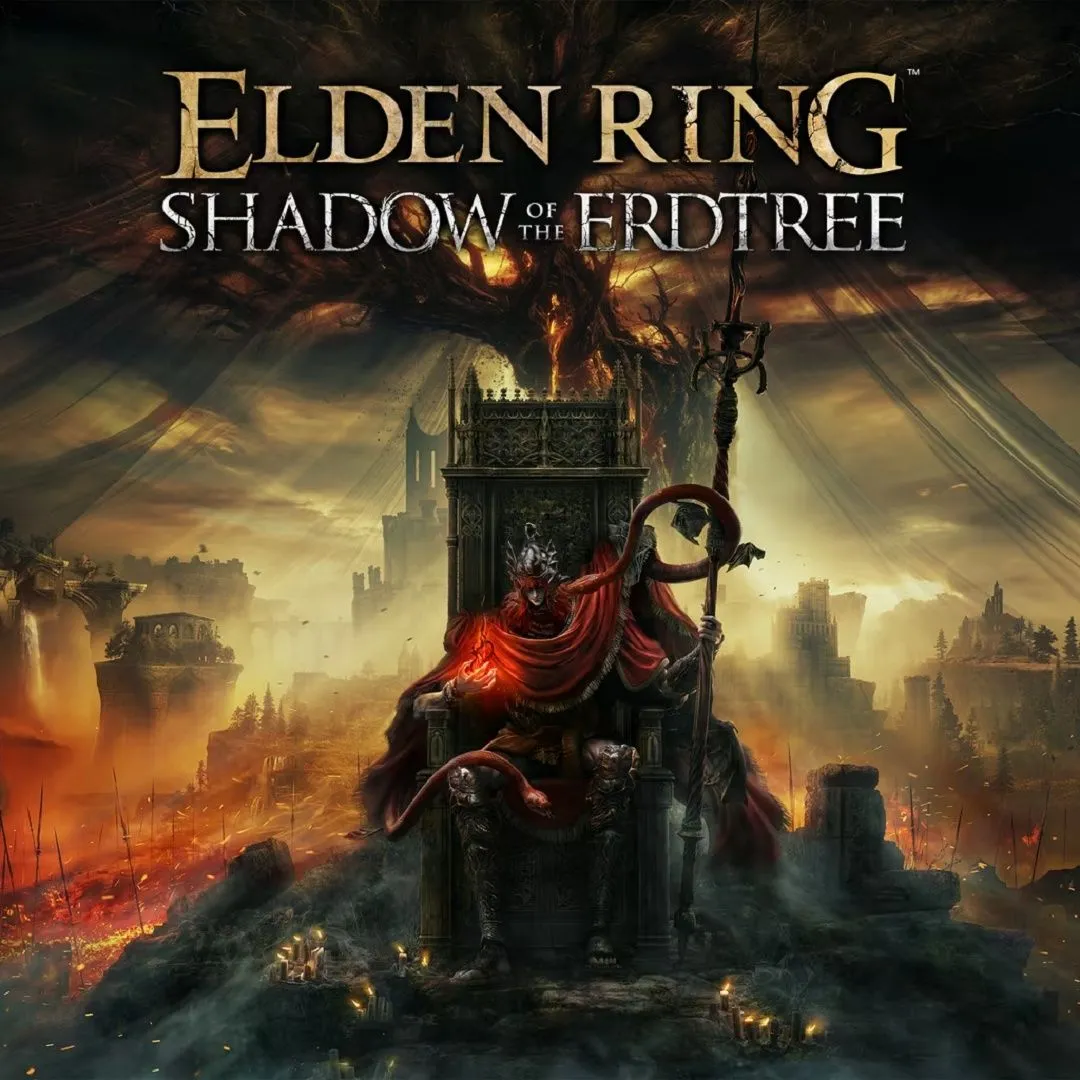 Hình ảnh bìa DLC Elden Ring: Shadow of the Erdtree, nơi giới thiệu boss Golden Hippopotamus với vấn đề camera nghiêm trọng.