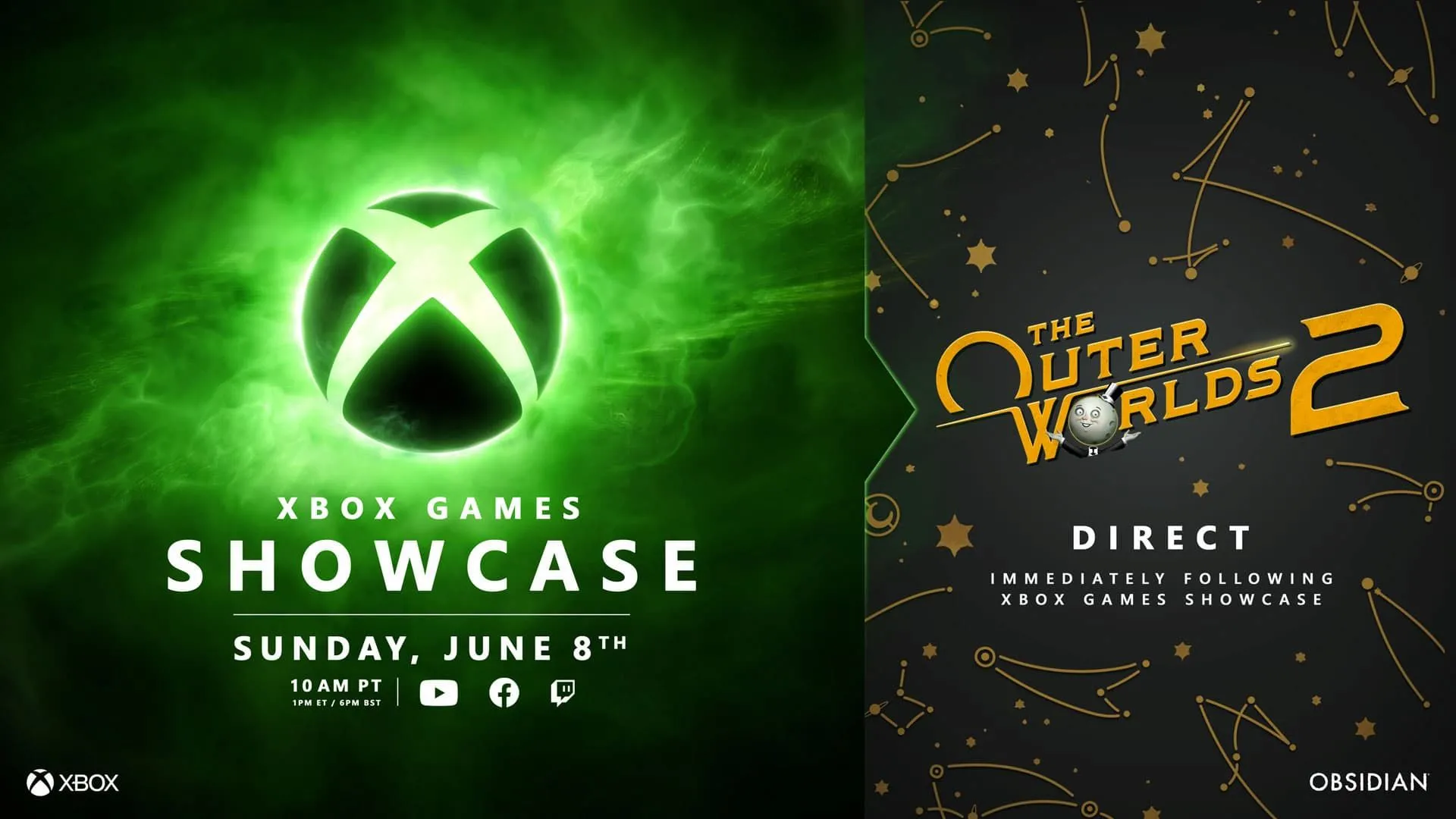 Hình ảnh công bố sự kiện Xbox Games Showcase 2025 và The Outer Worlds 2 Direct