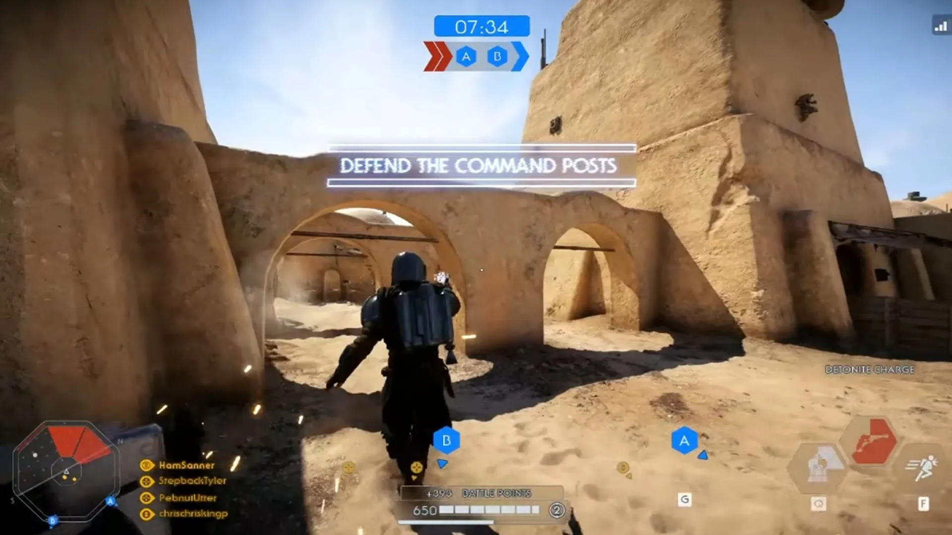 Hình ảnh gameplay Star Wars Battlefront 2 với mod nhân vật The Mandalorian do cộng đồng tạo