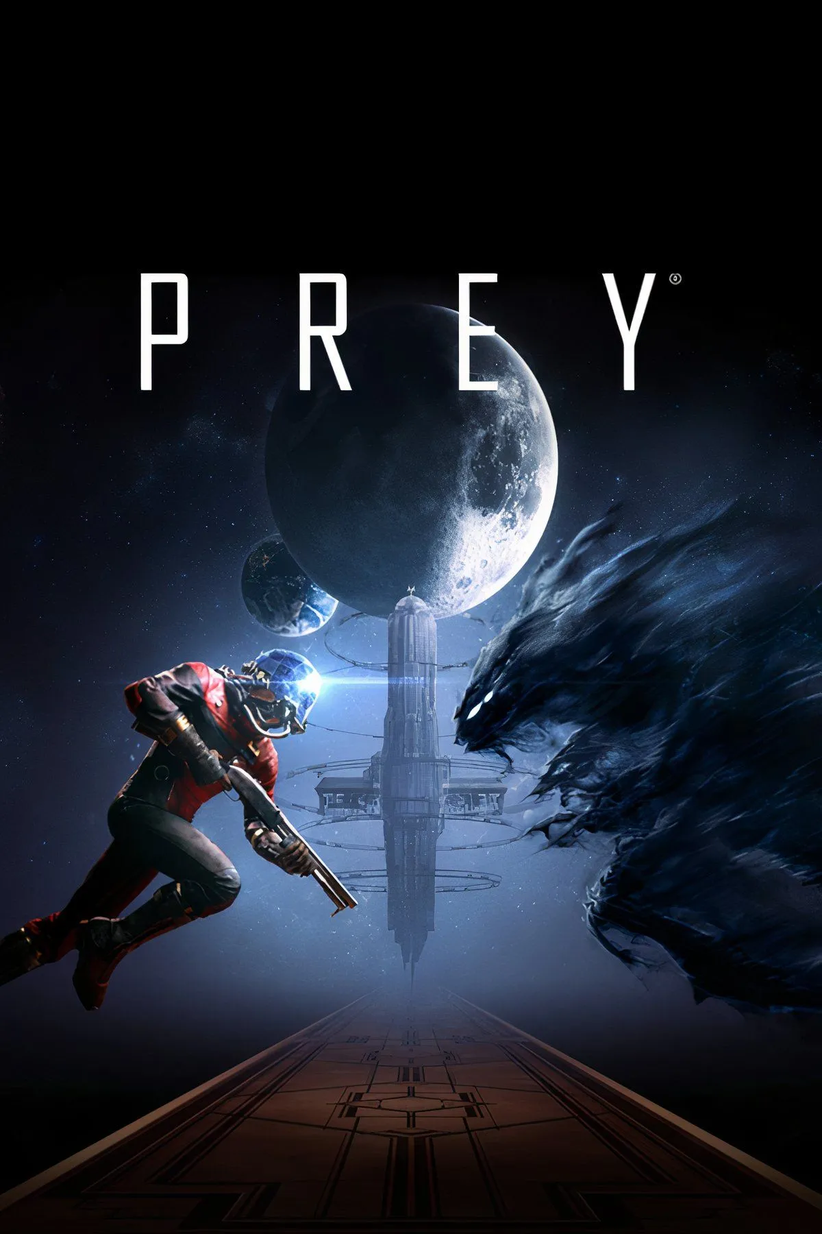Hình ảnh không gian bên trong trạm vũ trụ Talos I trong game Prey, với thiết kế nội thất tương lai và bầu không khí bí ẩn