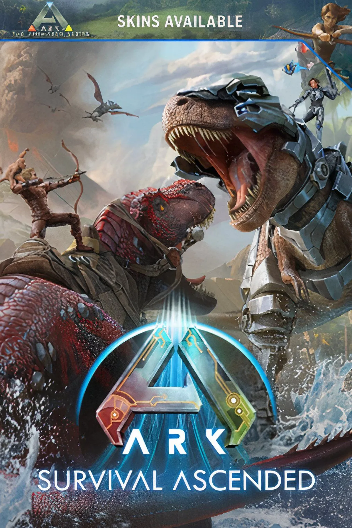 Hình ảnh một con khủng long bay mang theo người chơi trong Ark: Survival Ascended